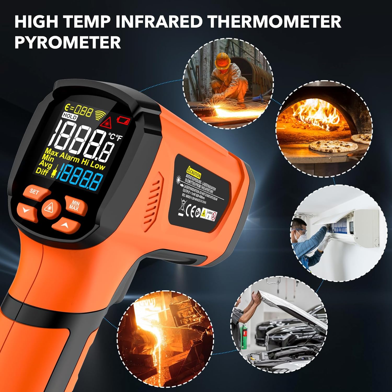 Thumbnail 6 de MESTEK Infrared Thermometer with Probe 🧰