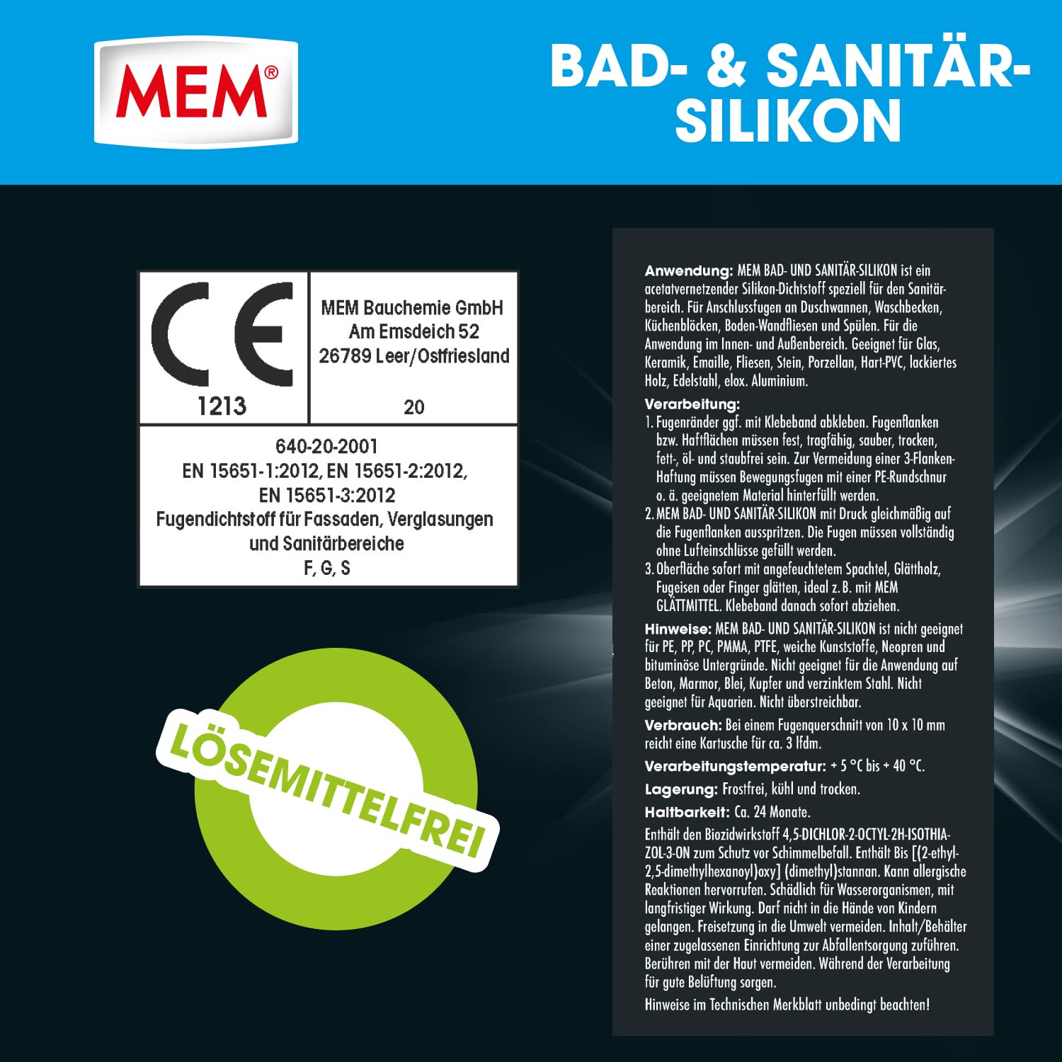 Thumbnail 4 de MEM 30618253 Silicone per bagno e sanitari Manhattan da 300 ml