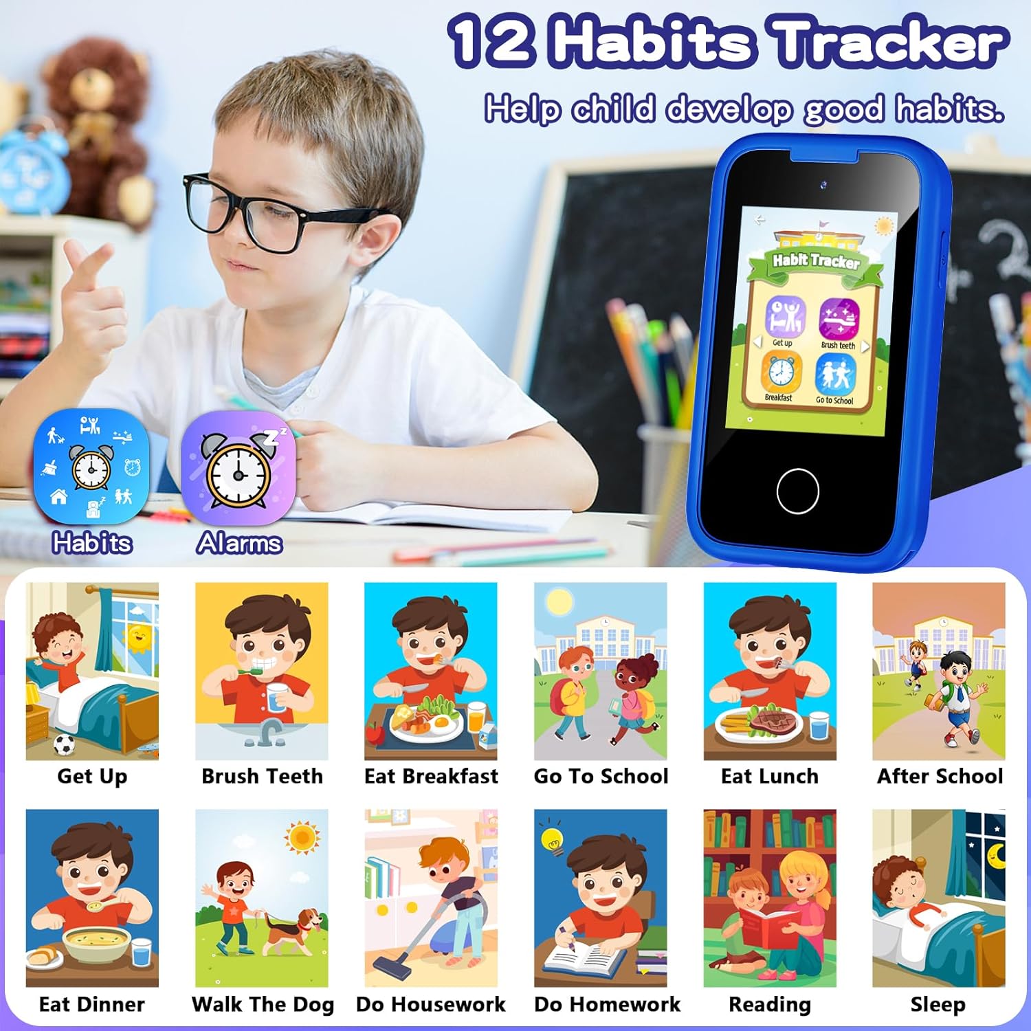 Detalle 2 de Kids Smart Phone for Boys: 2.8" Touchscreen Learning Toy with Dual Camera and 8GB Card