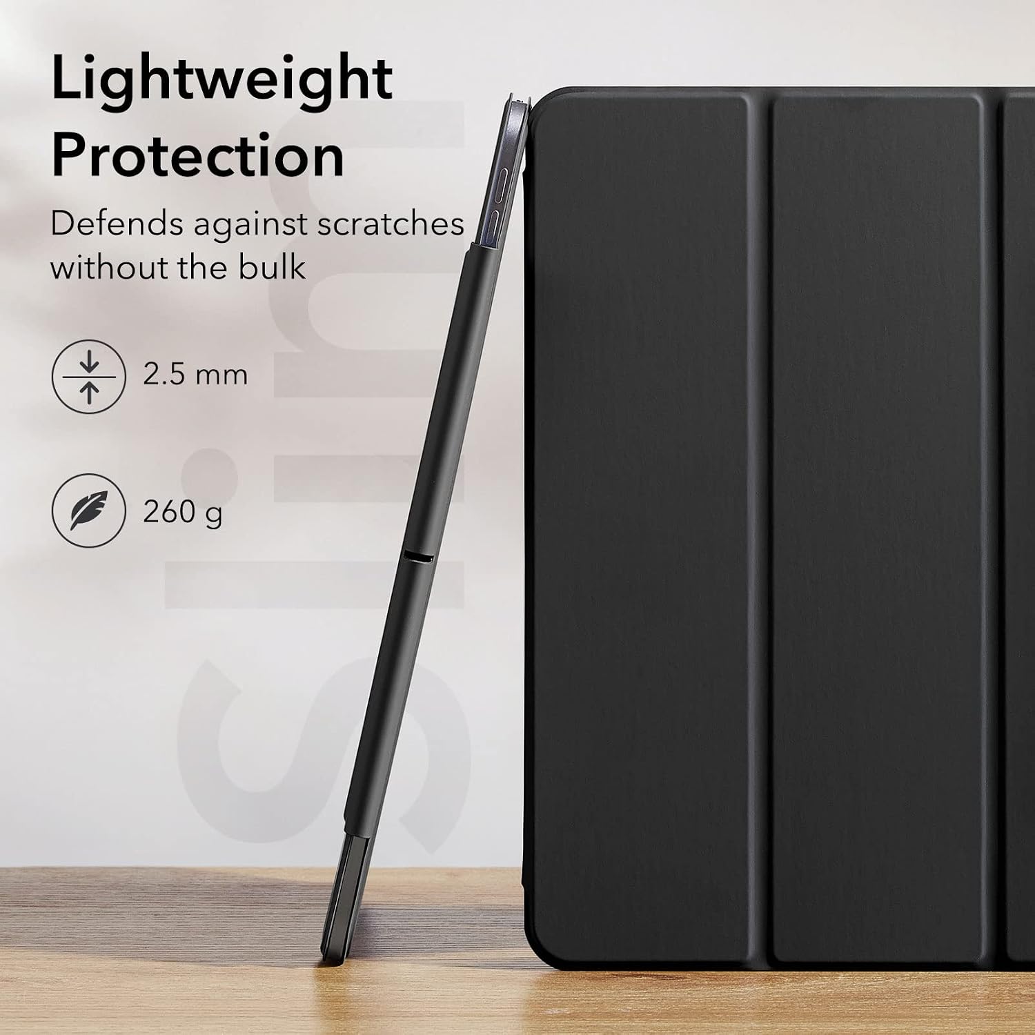 Detalle de ESR Hülle für iPad Pro 11 Zoll (2022/2021/2020) mit Magnetbefestigung und Trifold-Ständer – Schwarz