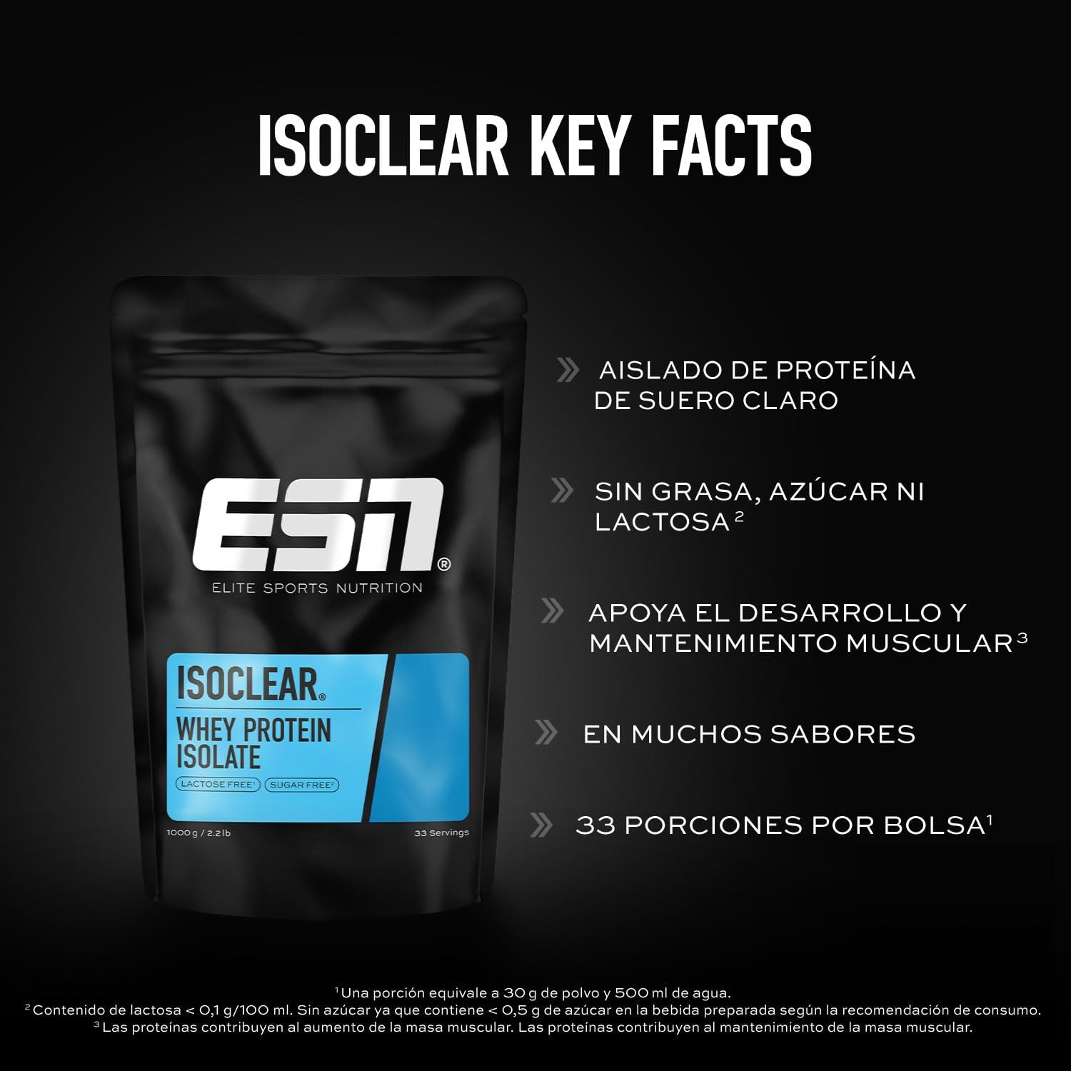 Detalle de ESN ISOCLEAR Whey Isolate 1000 g