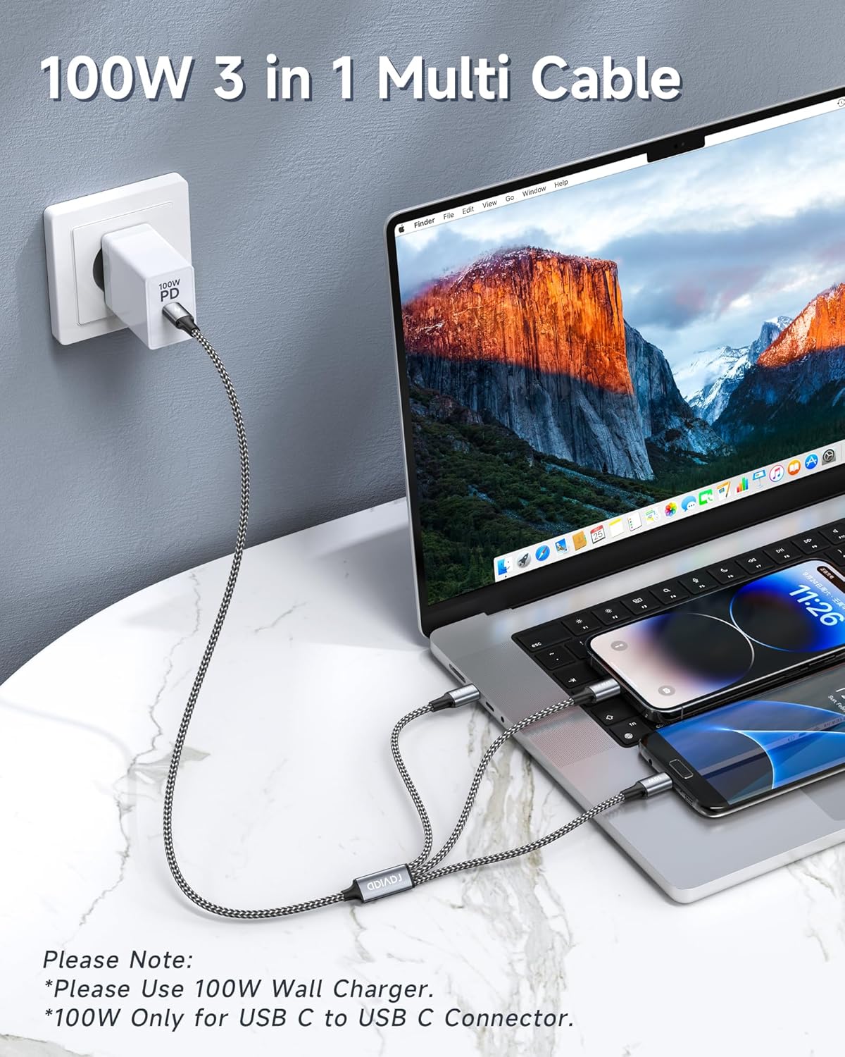 Thumbnail 1 de RAVIAD 100W USB-C multi charger cable