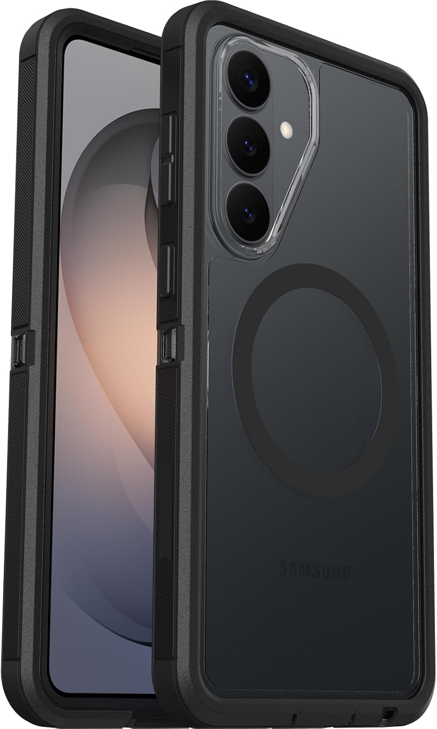 Detalle de OtterBox Defender Series Pro XT avec aimants pour Samsung Galaxy S26 – Transparent/Noir