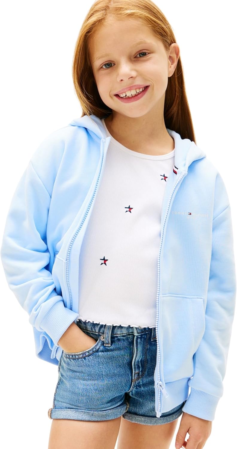 Detalle de Tommy Hilfiger Mini Corp Zip Through Hoodie Ks0ks00726 – Felpa unisex Bambini e Ragazzi