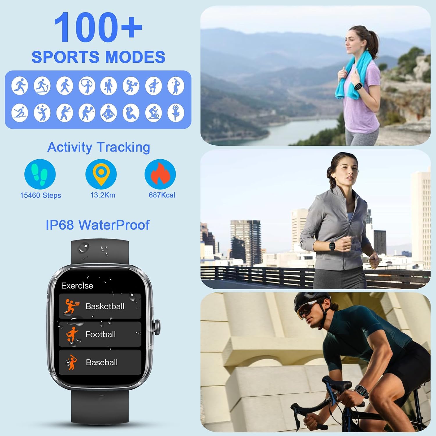 Thumbnail 2 de 2026 Smart Watch: 1.91" Fitness smartwatch with calls, 100+ sport modes and IP68 waterproof