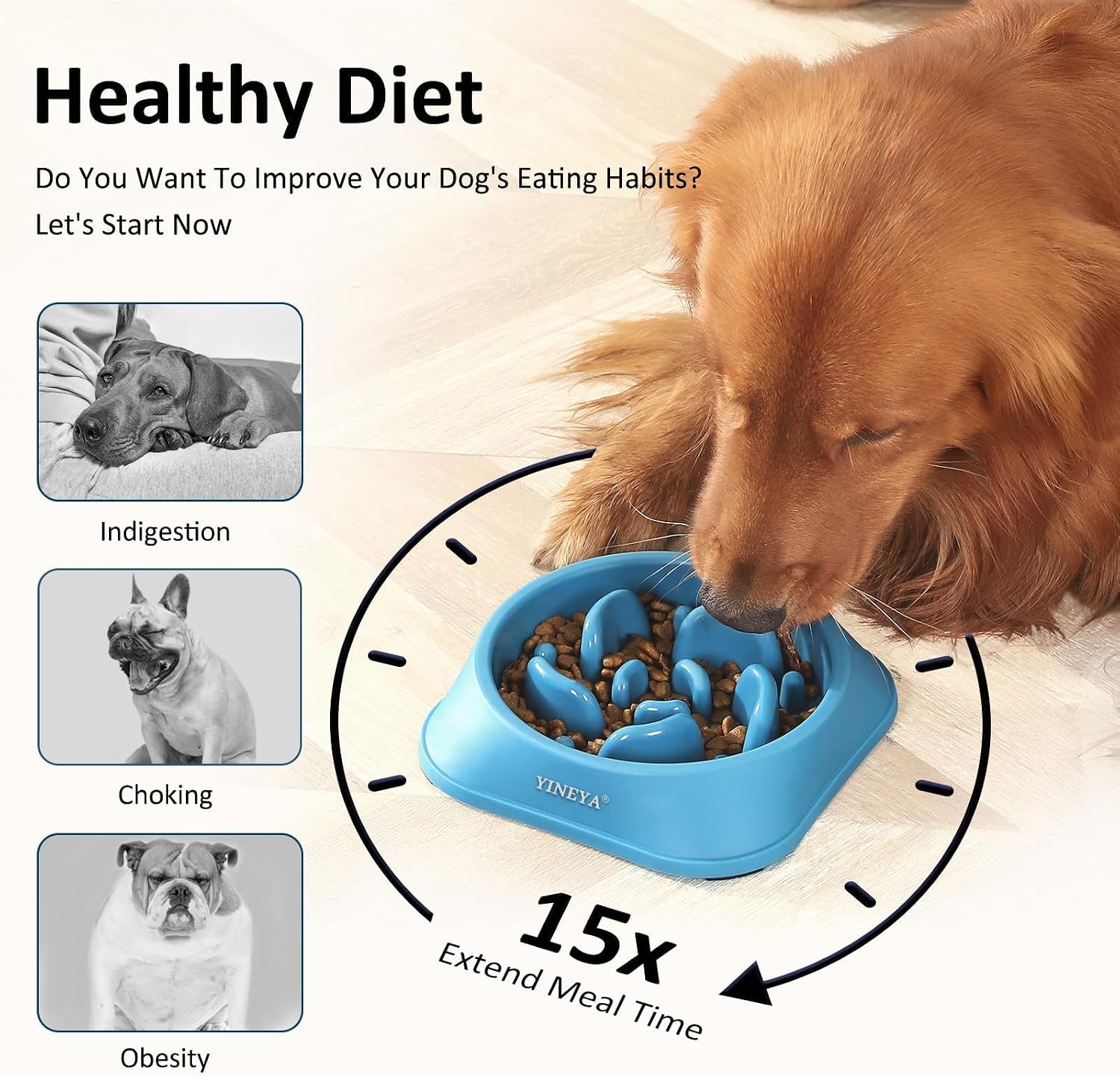 Thumbnail 2 de YINEYA Slow Feeder Dog Bowls: Large Breed Maze Design for Healthier, Slower Eaters