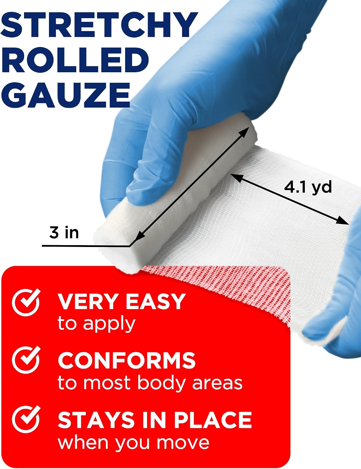 Thumbnail 4 de Mighty-X Medical Gauze Rolls, 36 Pack, 3-Inch x 4.1-Yard Latex-Free Bandages