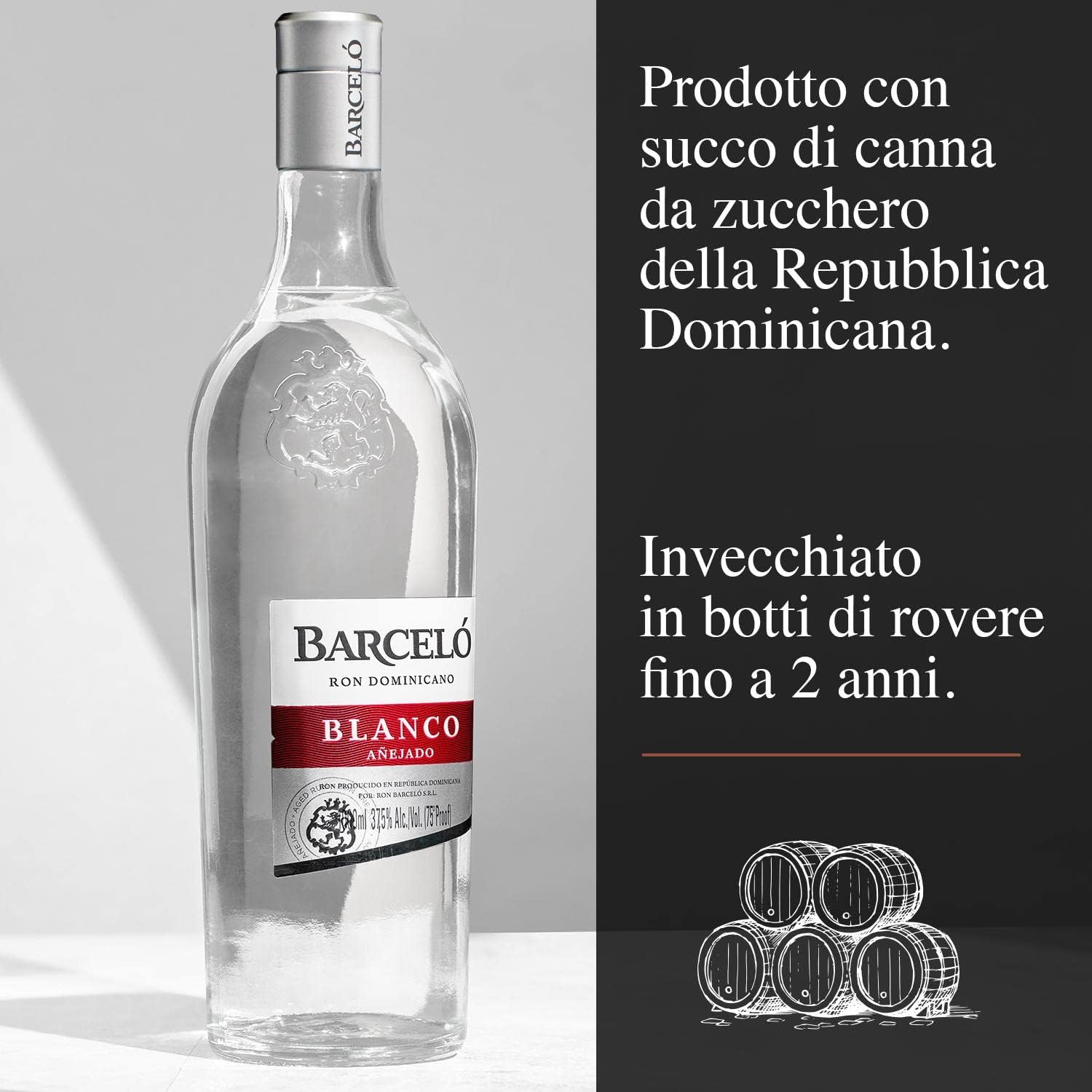 Detalle 2 de Ron Barceló Blanco 1000 ml 🍹 Perfecto para cócteles