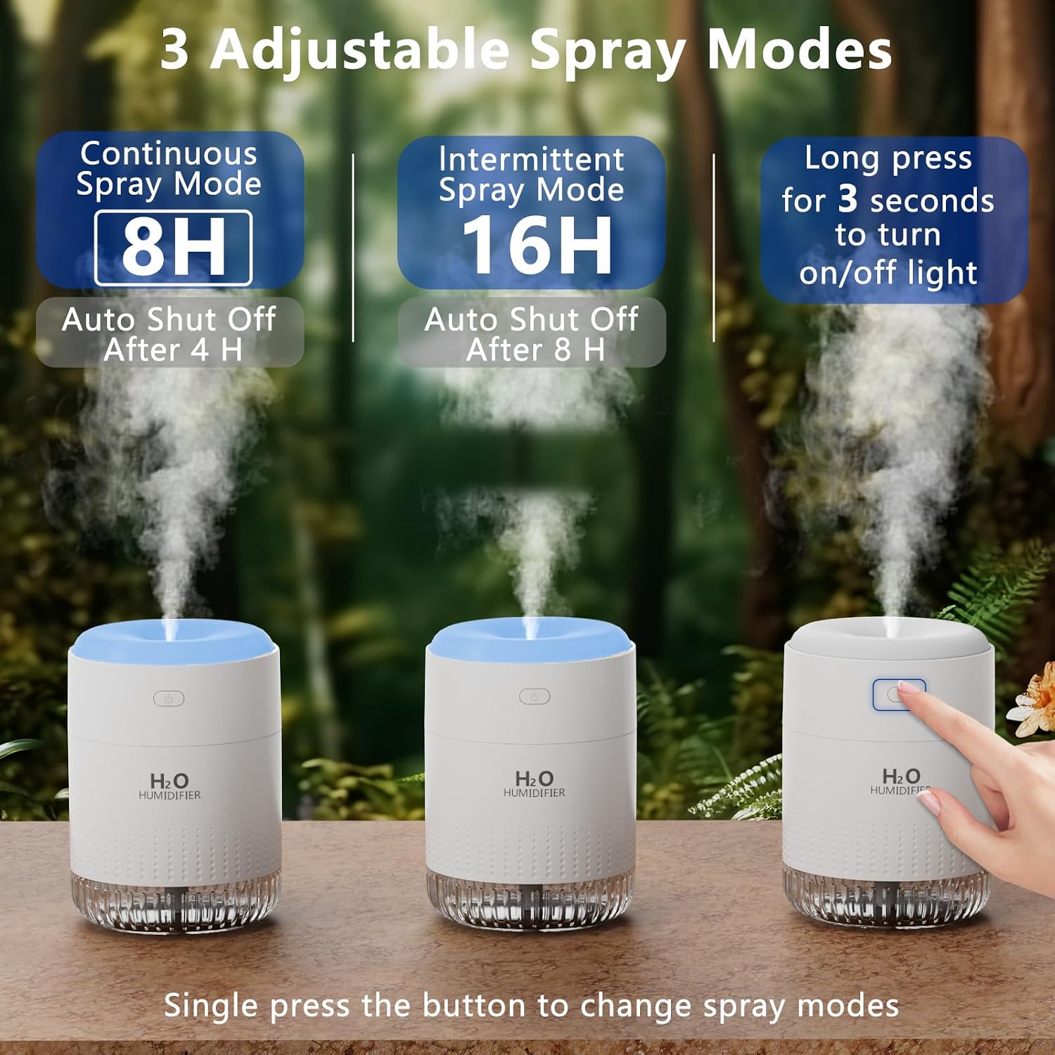 Detalle 2 de SZO Upgraded 500ML Humidifier for Bedroom