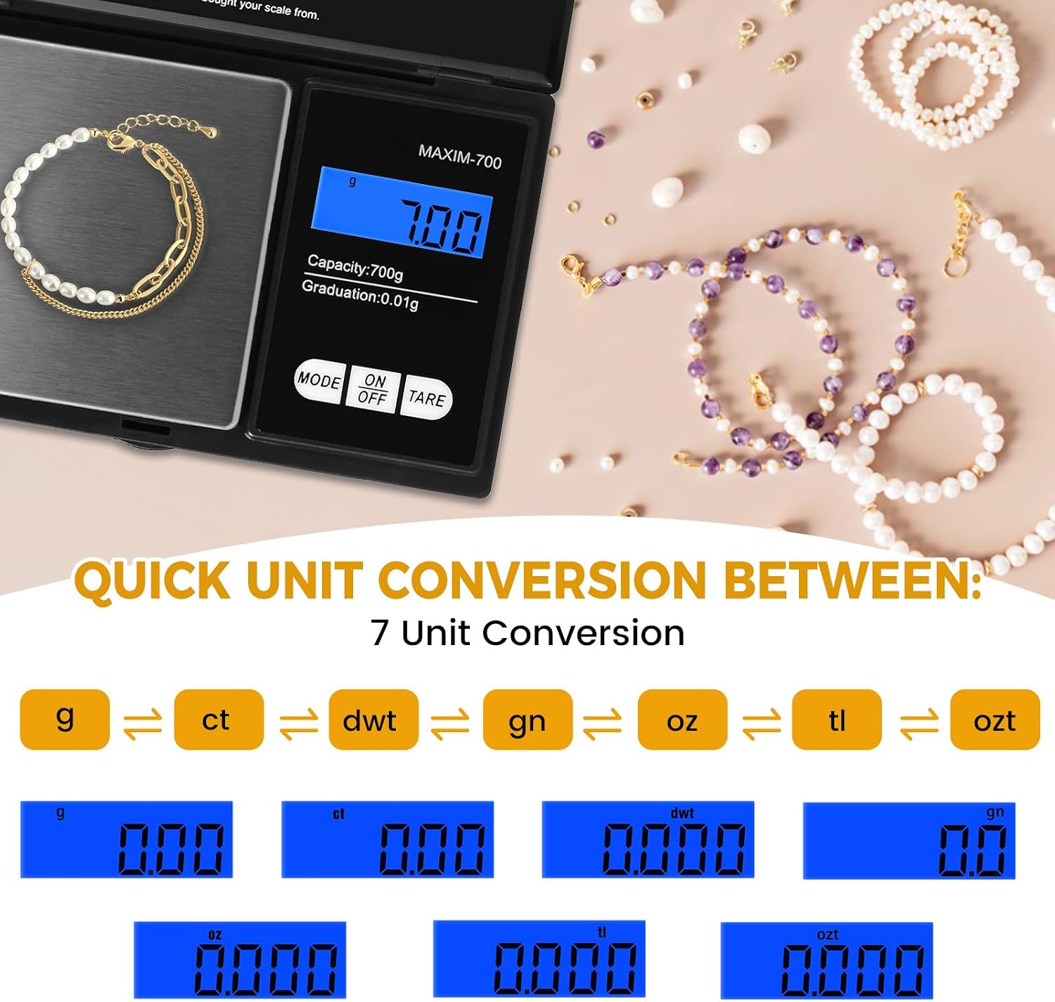 Detalle 2 de Oderra 0.01g Mini Digital Scale 700g