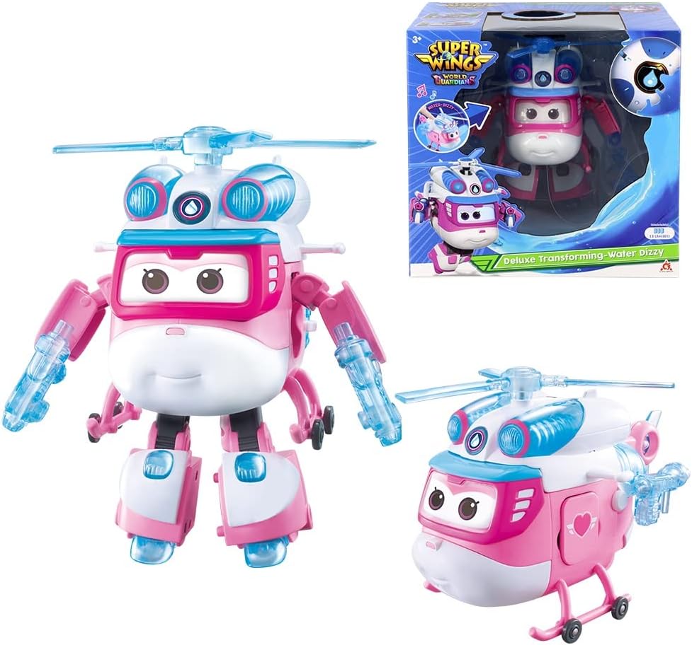 Detalle de Super Wings Dizzy Deluxe Transforming: aereo -> robot in 10 passi, luci e suoni, 6