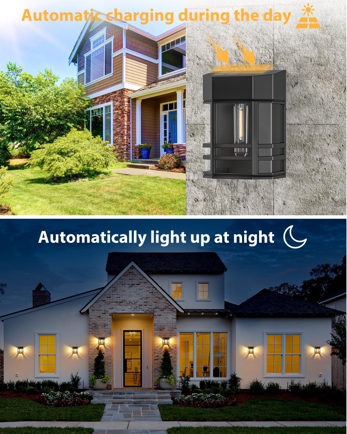 Detalle de Woolmug 6 Pack Solar Fence Lights: Warm White, Battery-Free Ambience for Outdoor Spaces