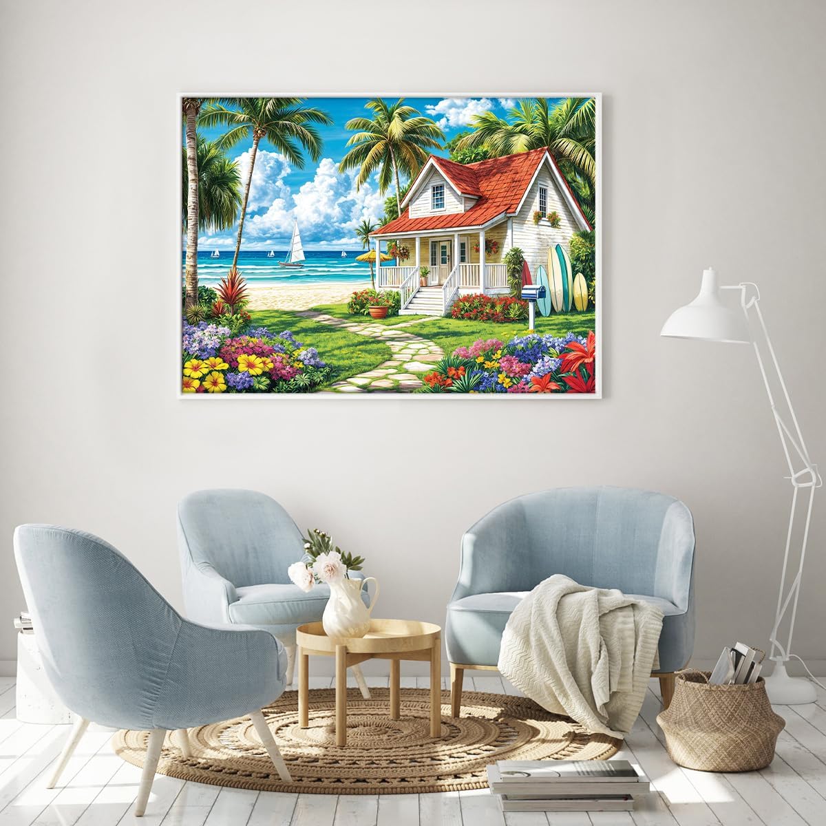 Thumbnail 3 de 1000-Piece Beach House Fun Surfing Jigsaw Puzzle for Adults (70cm x 50cm)