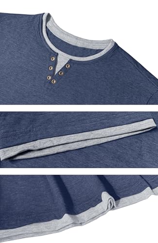 Detalle de Hisir Camiseta de Verano para Hombre: Manga corta, cuello redondo y bloques de color