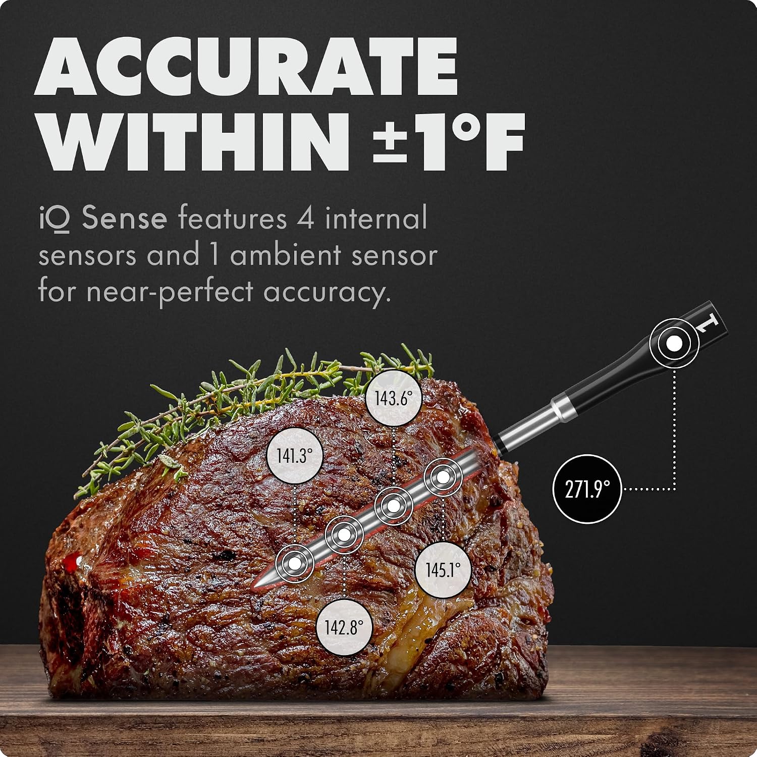 Detalle 2 de CHEF iQ Sense Smart Thermometer with 5 Sensors ⚡
