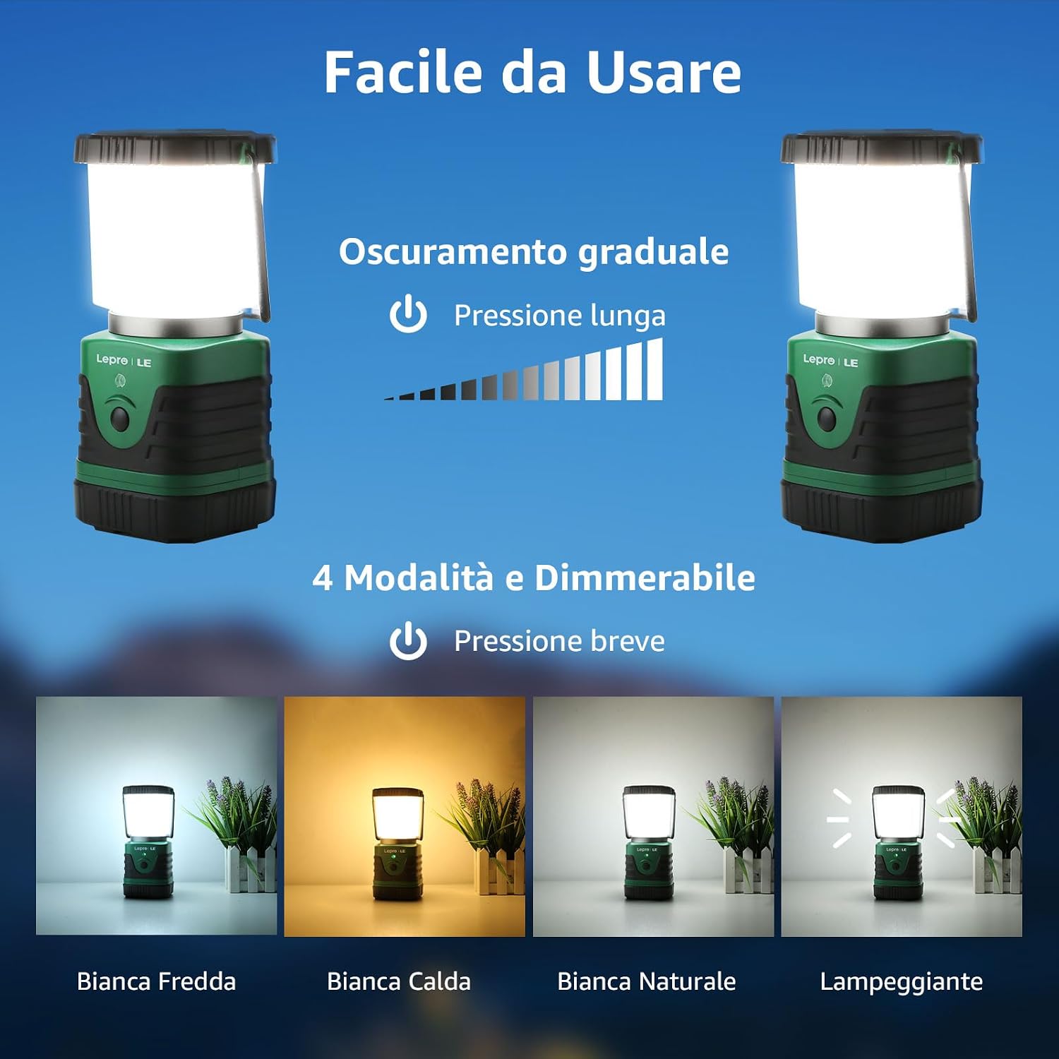 Detalle de Lepro Lampada LED da Campeggio 1000lm