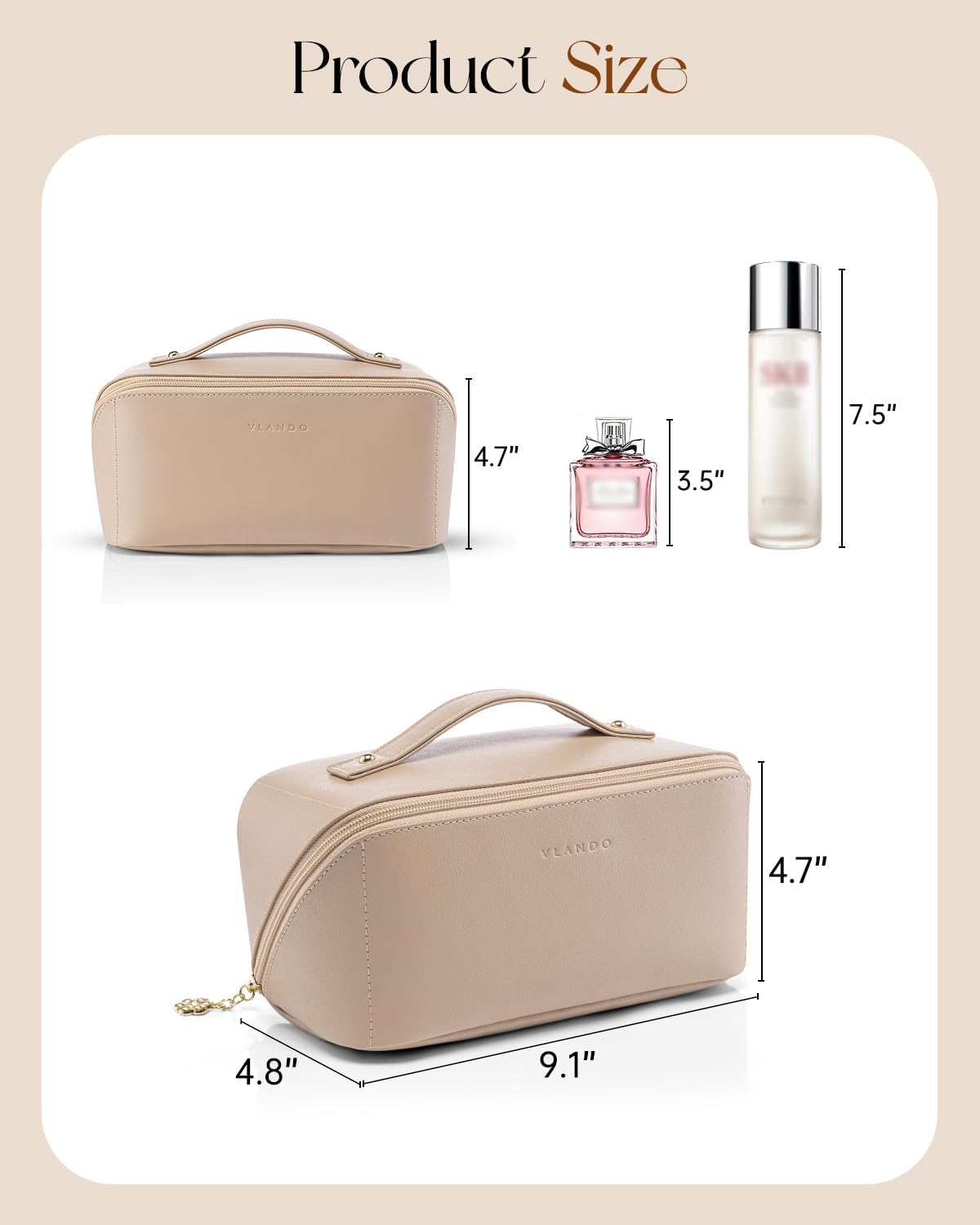 Thumbnail 4 de VLANDO Travel Makeup Bag in Toffee