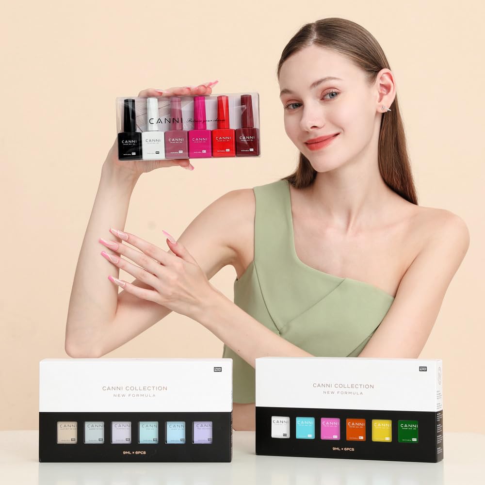 Thumbnail 5 de CANNI 9ml Hema-Free Gel Nail Polish Set (6-Piece) — White, Black, Burgundy, Red, Purple, Nude
