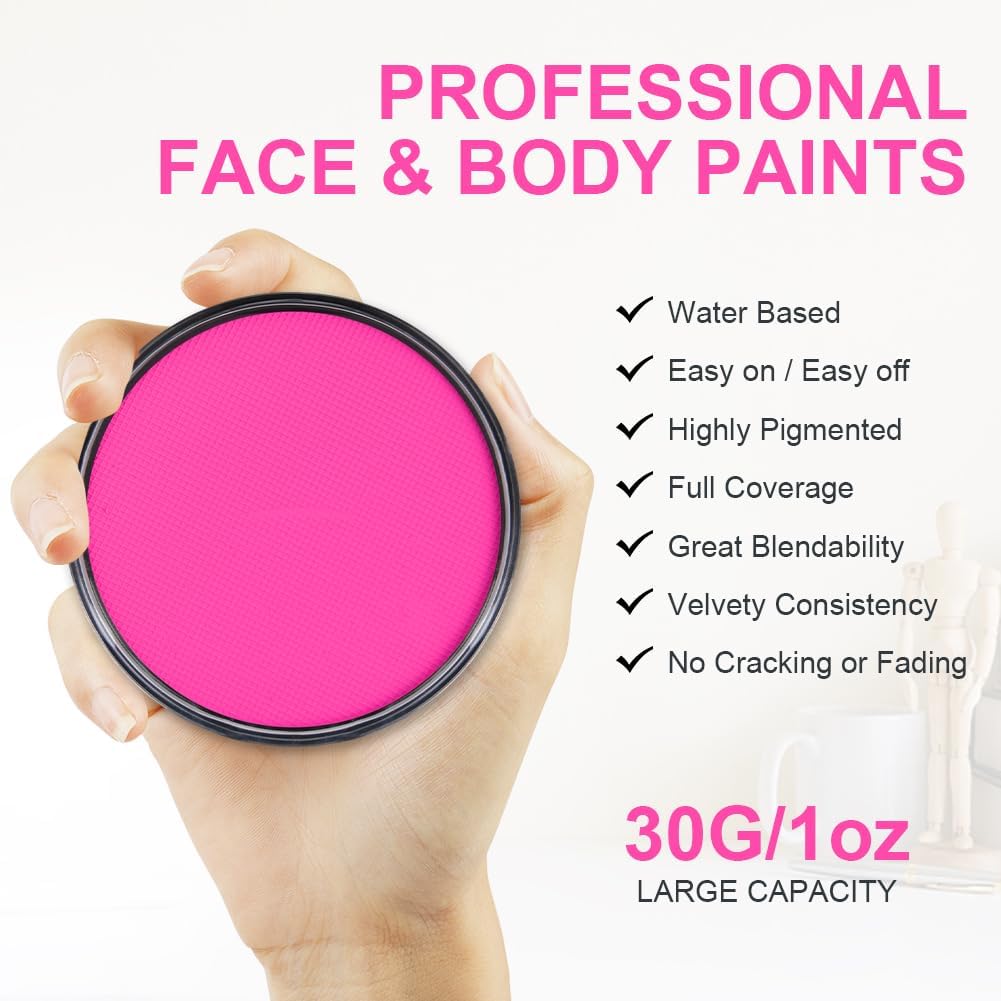 Thumbnail 2 de LOPHE Trucchi Neon, vernice fluorescente per corpo 30 g – Rosa fluorescente, sicura e lavabile