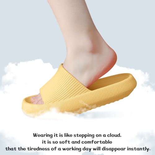 Detalle de QJJQ Badeschuhe Herren Damen Cozislides – Wolke Slippers Gelb 44-45 EU