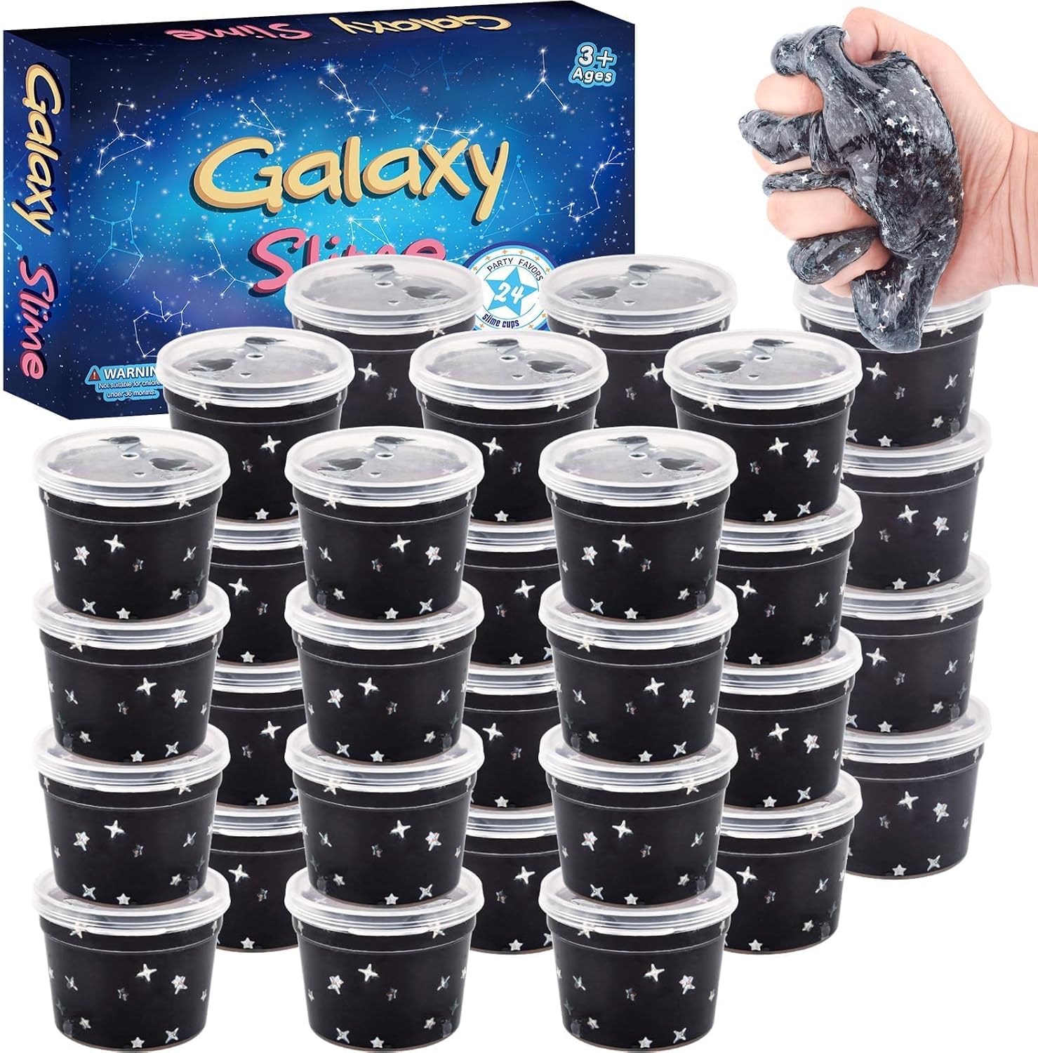 Detalle de Black Galaxy Slime Party Favors, 24-Pack