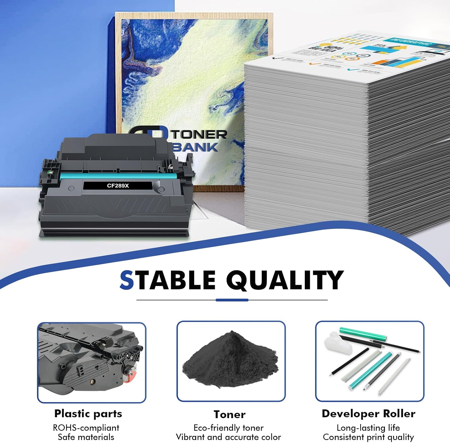 Detalle de Toner Bank CF289X 89X Black Toner Cartridge 2-Pack for HP LaserJet