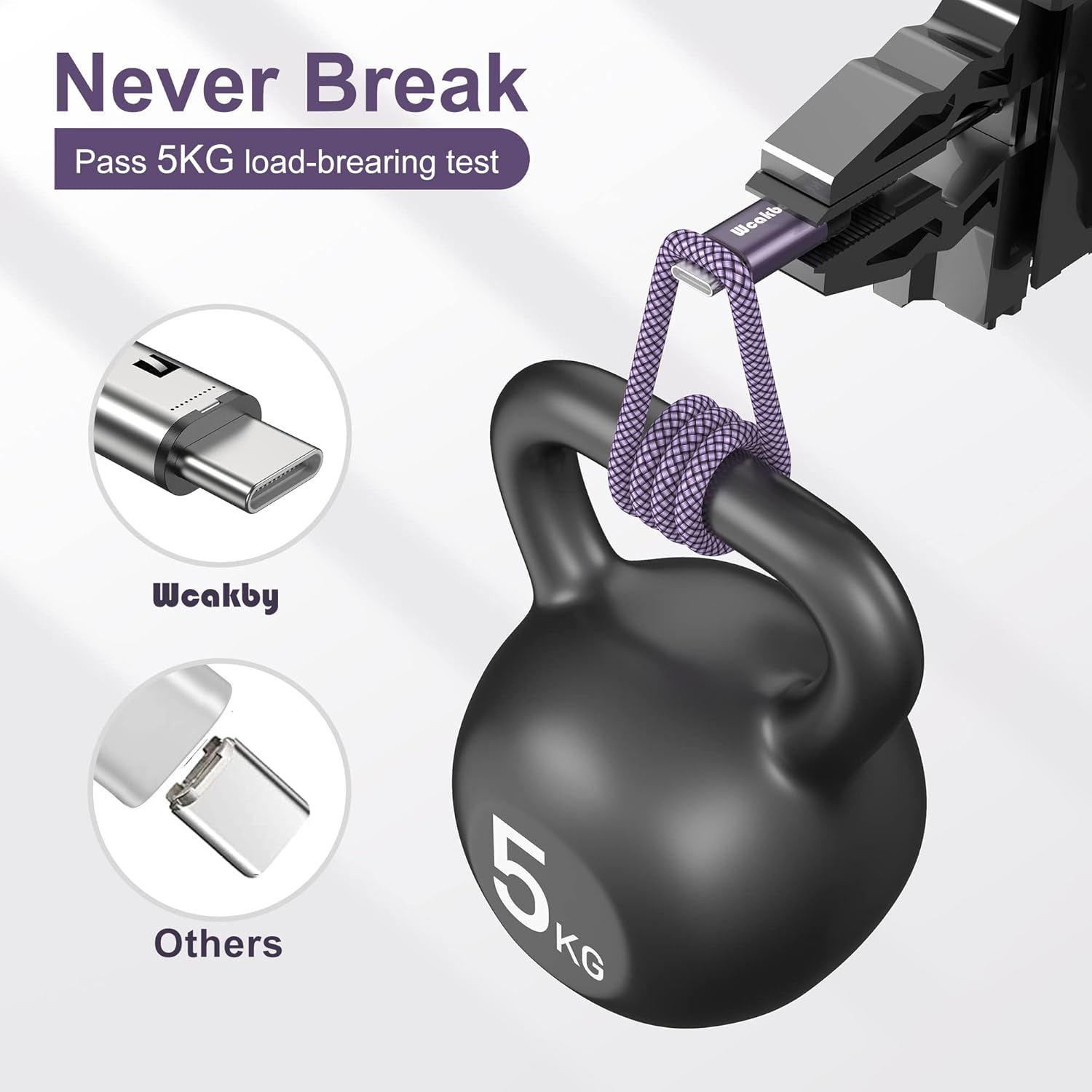 Thumbnail 4 de JMROY USB-C to USB-C Charger Cable 3 Pack (60W) – 1m + 1m + 2m fast charging & data cables