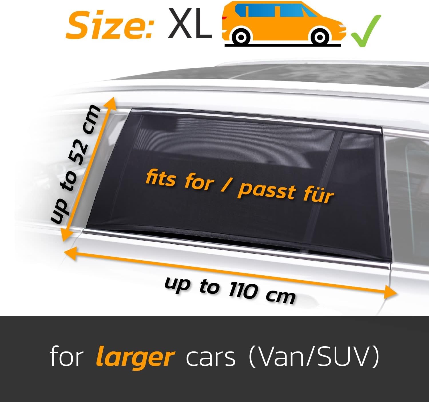 Thumbnail 1 de Caramaz Pare-Soleil Chaussette Voiture avec Protection UV – Lot de 2 paires, Taille XL