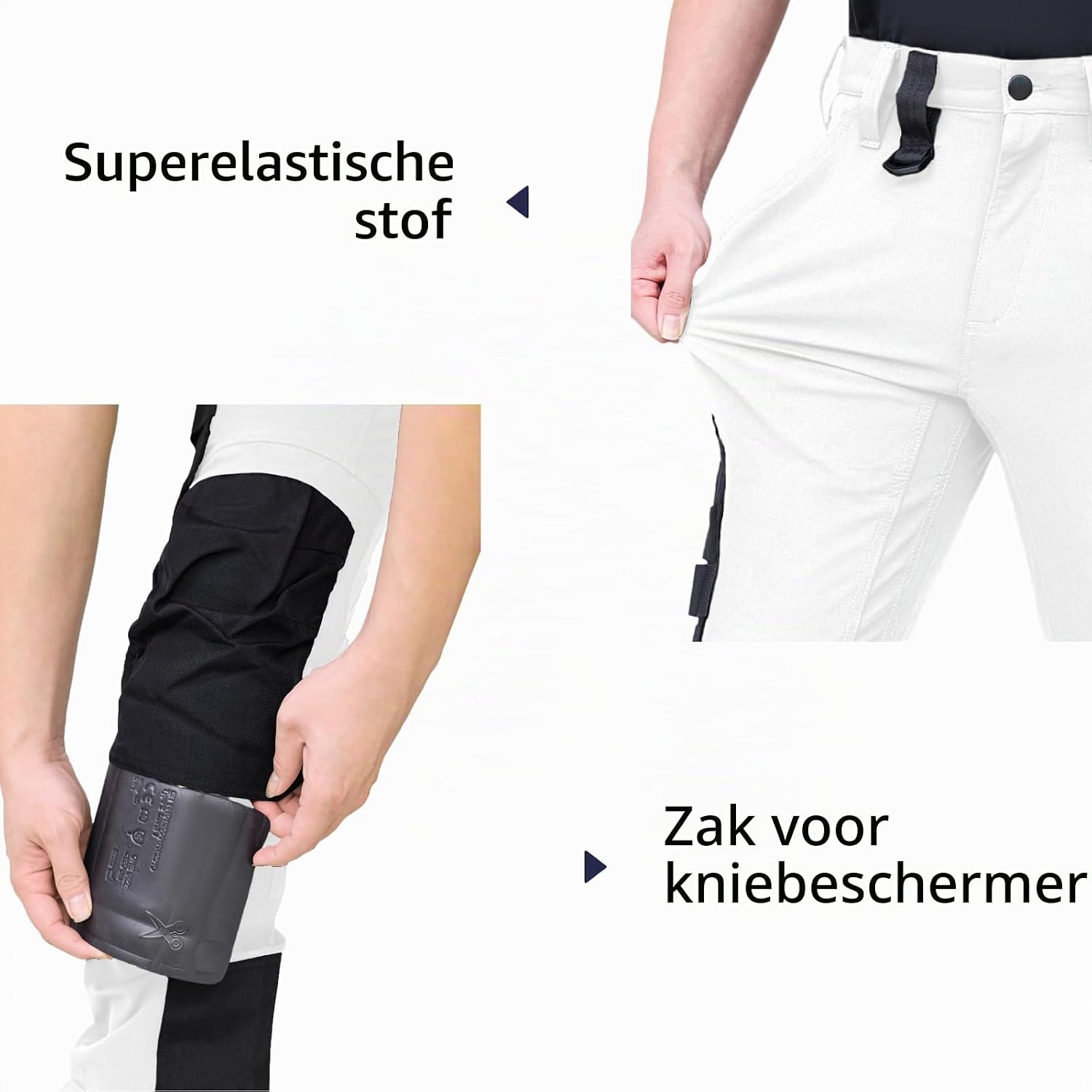 Detalle 2 de WORK IDEA slim-fit stretchwerkbroek voor heren met Cordura en kniezakken
