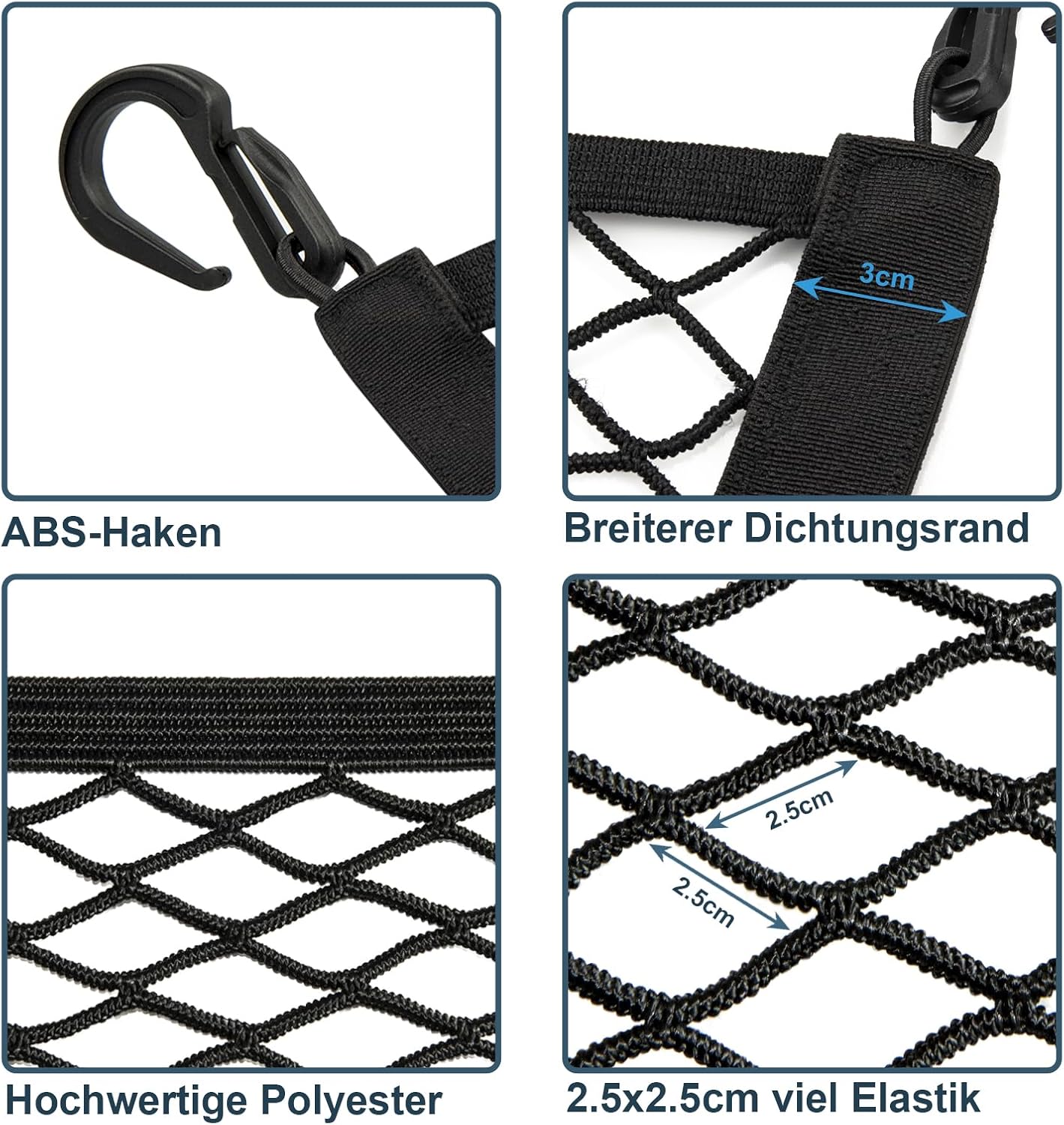 Thumbnail 2 de VEHIRIE Cargo Net Car Boot Net 70x50 cm