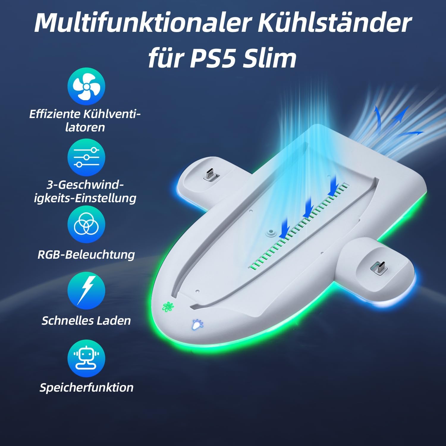 Thumbnail 1 de Wigearss PS5 Slim Kühler Standfuß mit Laden