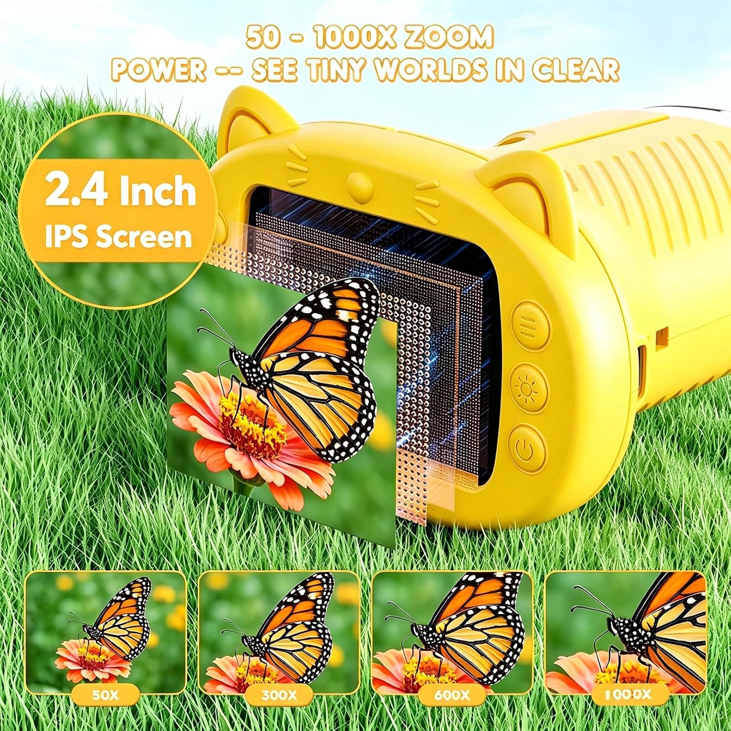Detalle 2 de Handheld Digital Microscope for Kids, 2.4-Inch IPS Screen