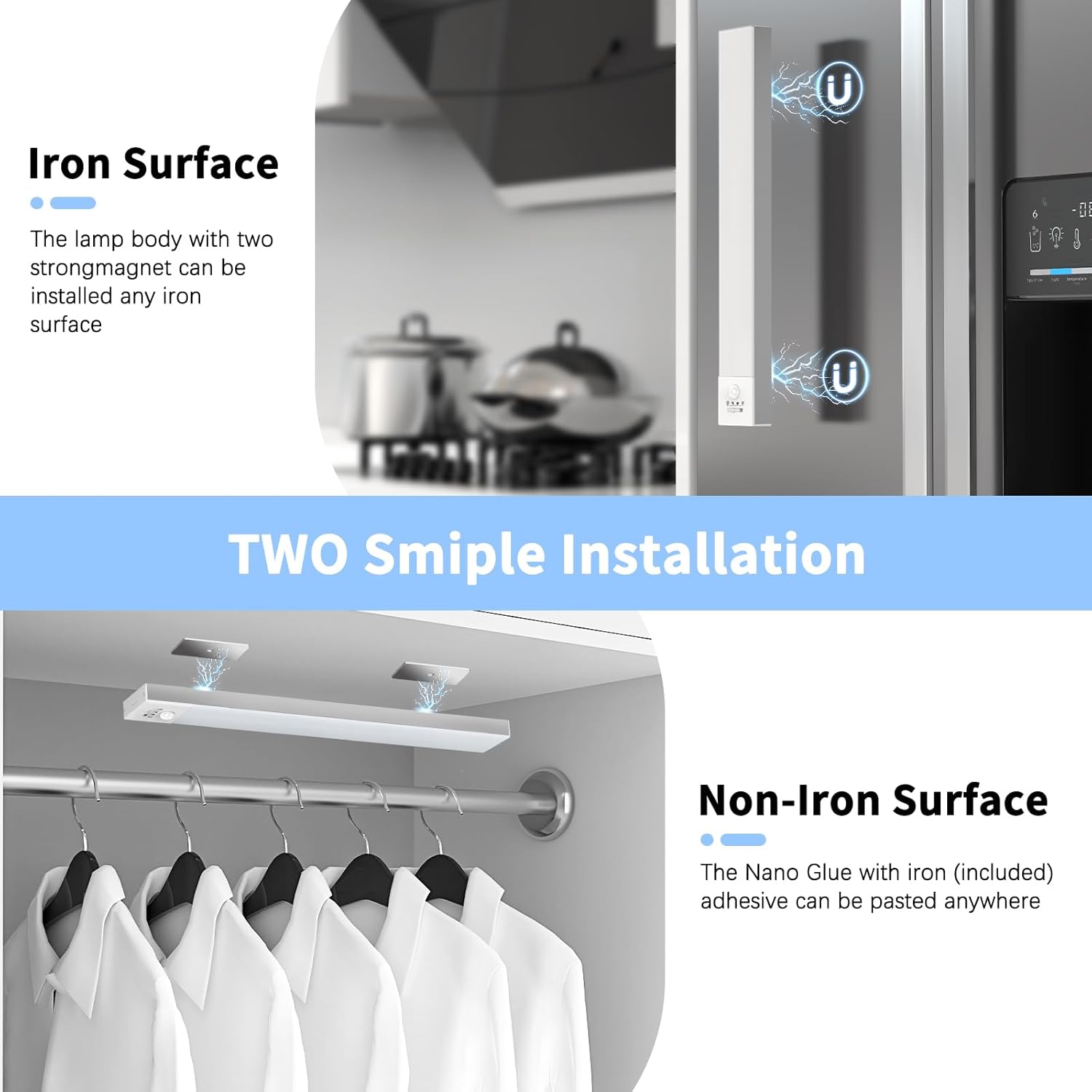 Thumbnail 3 de OUILA Schrankbeleuchtung LED 2 Stück Bewegungsmelder