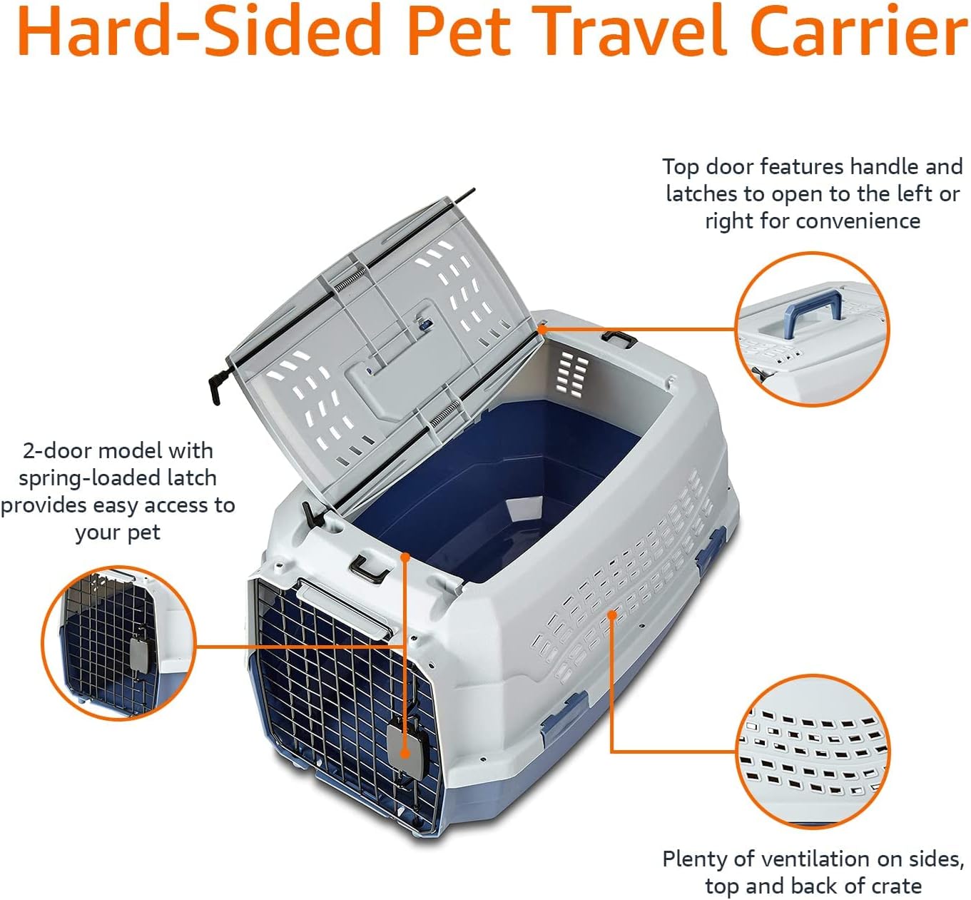 Detalle 2 de Amazon Basics 23-inch Pet Travel Crate