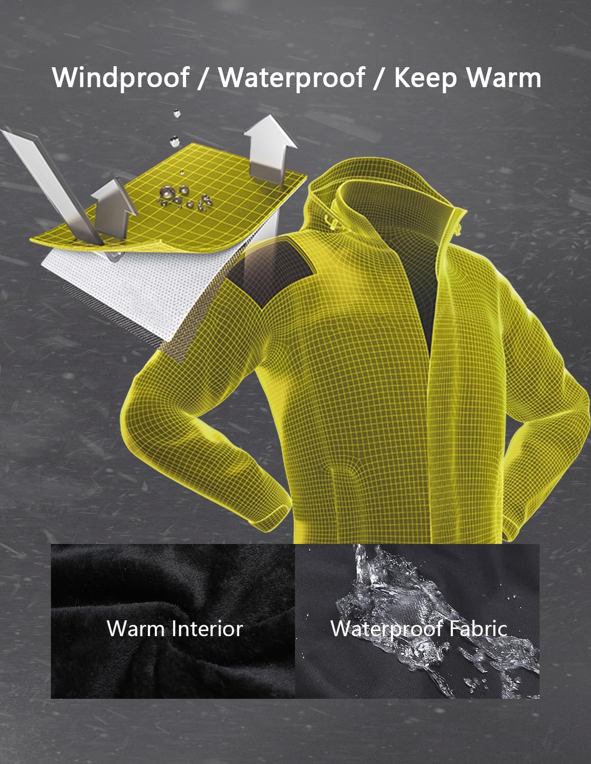 Detalle 2 de MAOYSSEN Men's Ski Jacket 1️⃣0K Waterproof