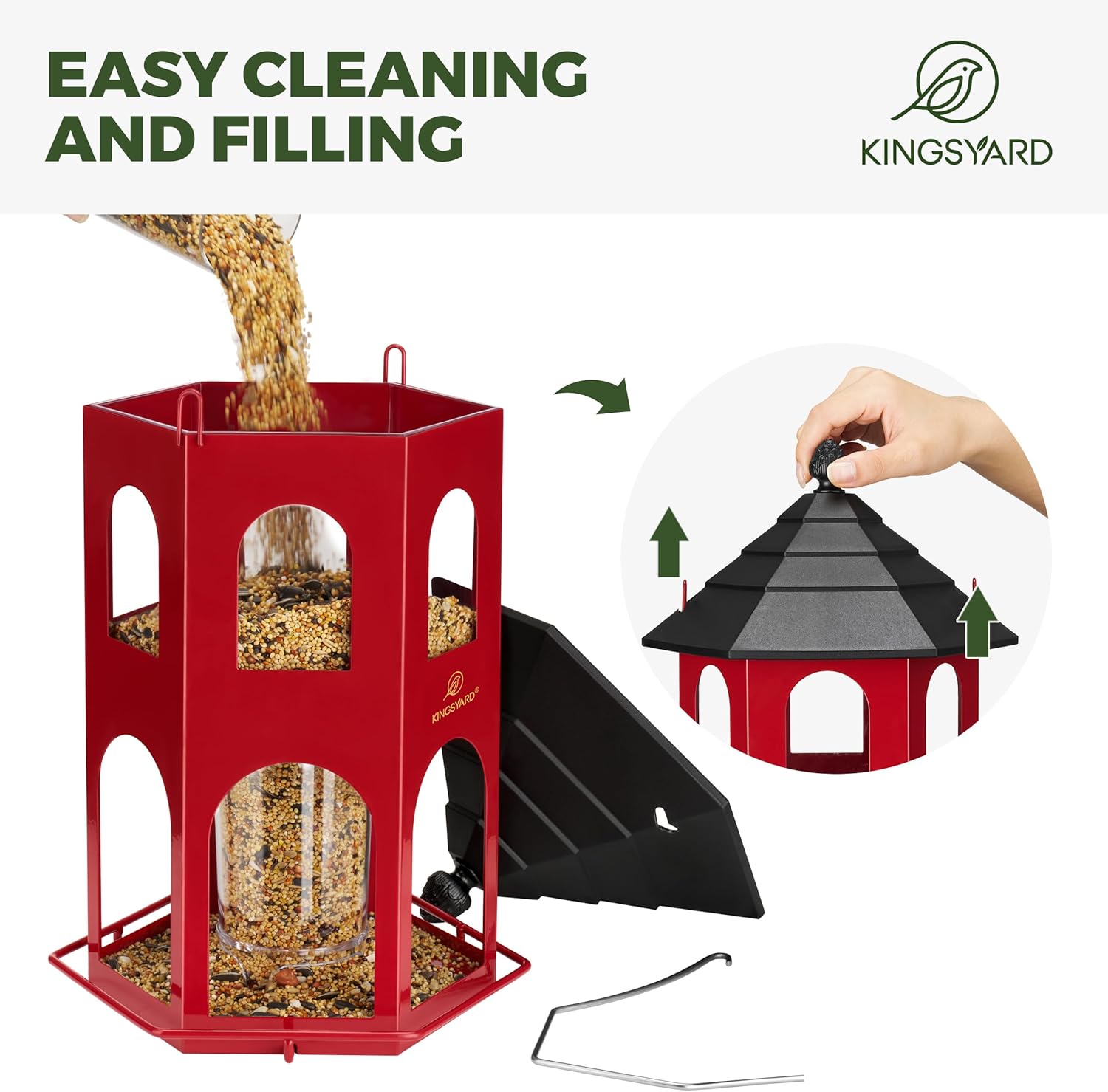 Thumbnail 3 de Kingsyard Metal Bird Feeder, 4 lb seed