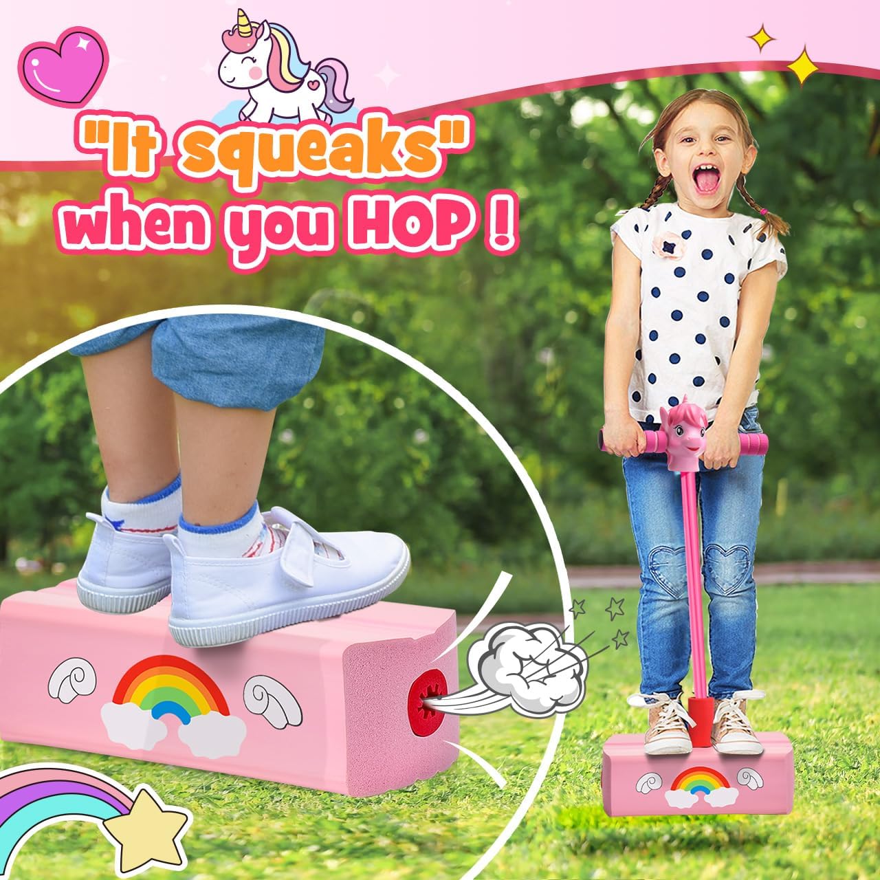 Thumbnail 3 de Toyzey Unicorn Foam Pogo Jumper for Kids Aged 3–12