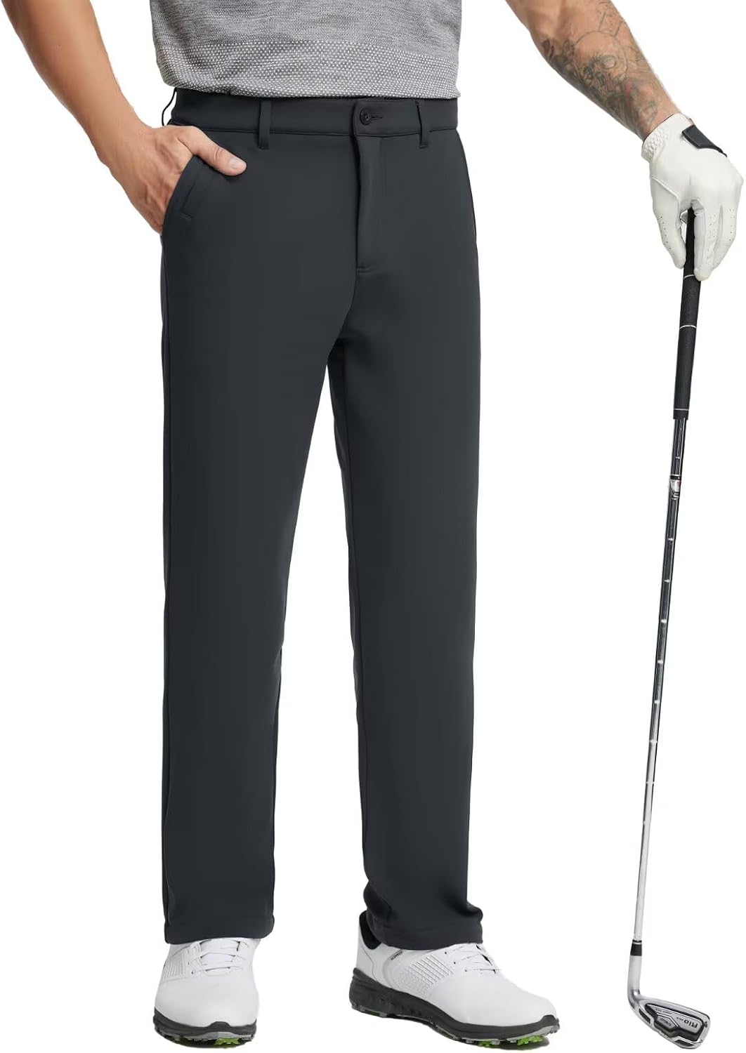 Detalle de M MAELREG Men's Fleece-Lined Golf Pants, Water-Resistant Stretch Softshell