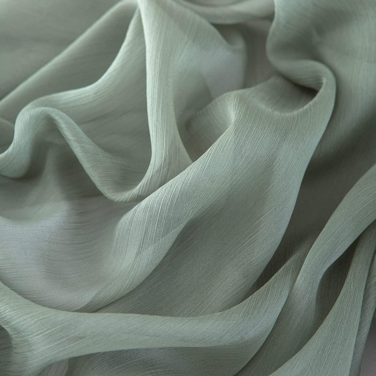 Detalle de CHUQING Chiffon-Tischläufer salbeigrün 70 x 300 cm für Hochzeit, Events & Deko