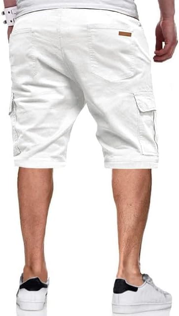 Detalle de JMIERR Men's Casual Cotton Twill Cargo Shorts with 6 Pockets