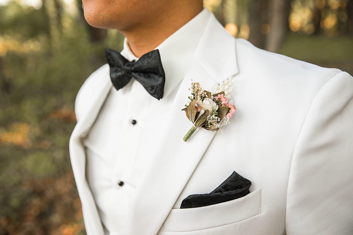 Thumbnail 4 de Alizeal Men's Paisley Bow Tie, Hanky and Cufflinks Set