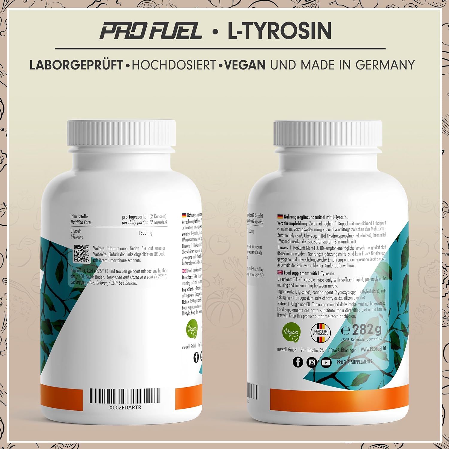 Detalle de L-Tyrosin Kapseln 1300 mg Tagesdosis