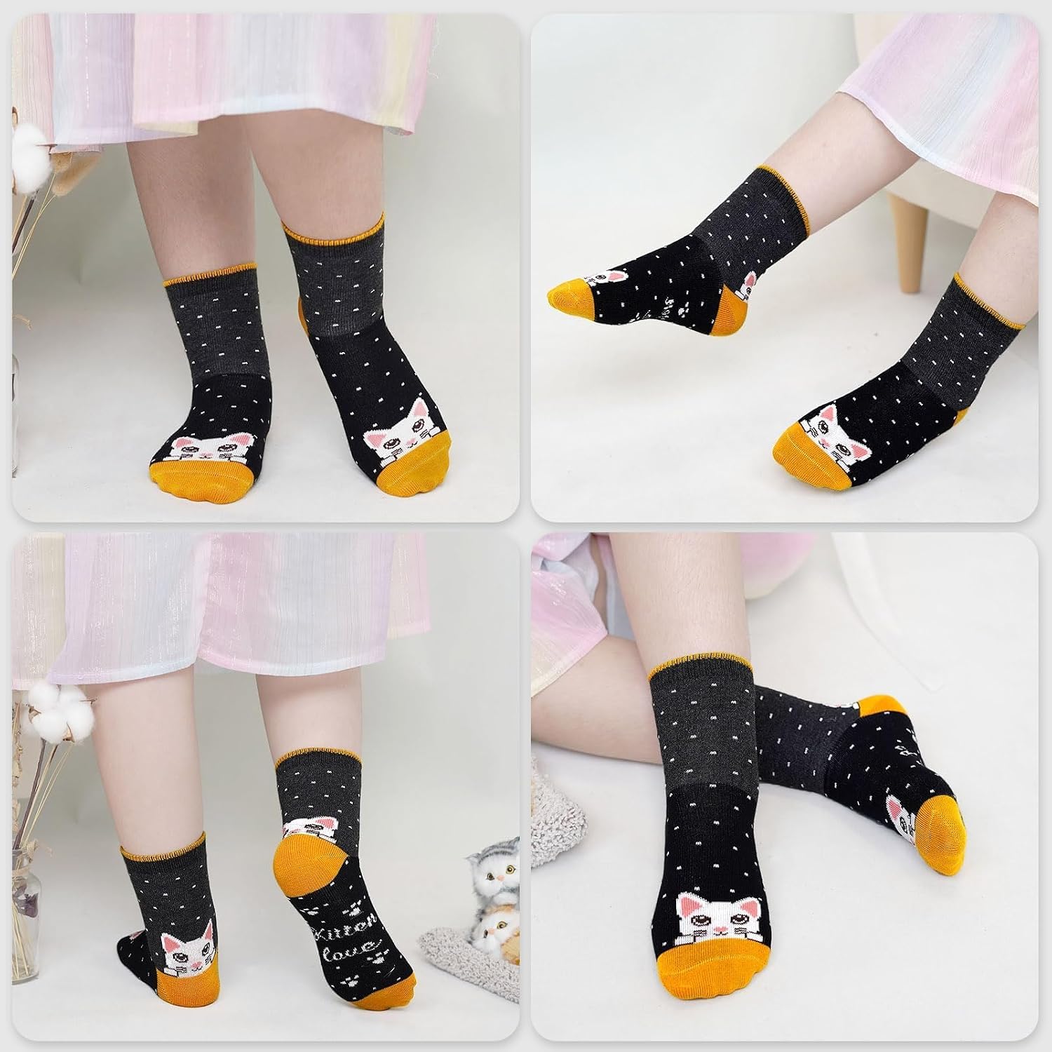 Detalle de ZFSOCK Calzini Bambina Cotone 5 Paia