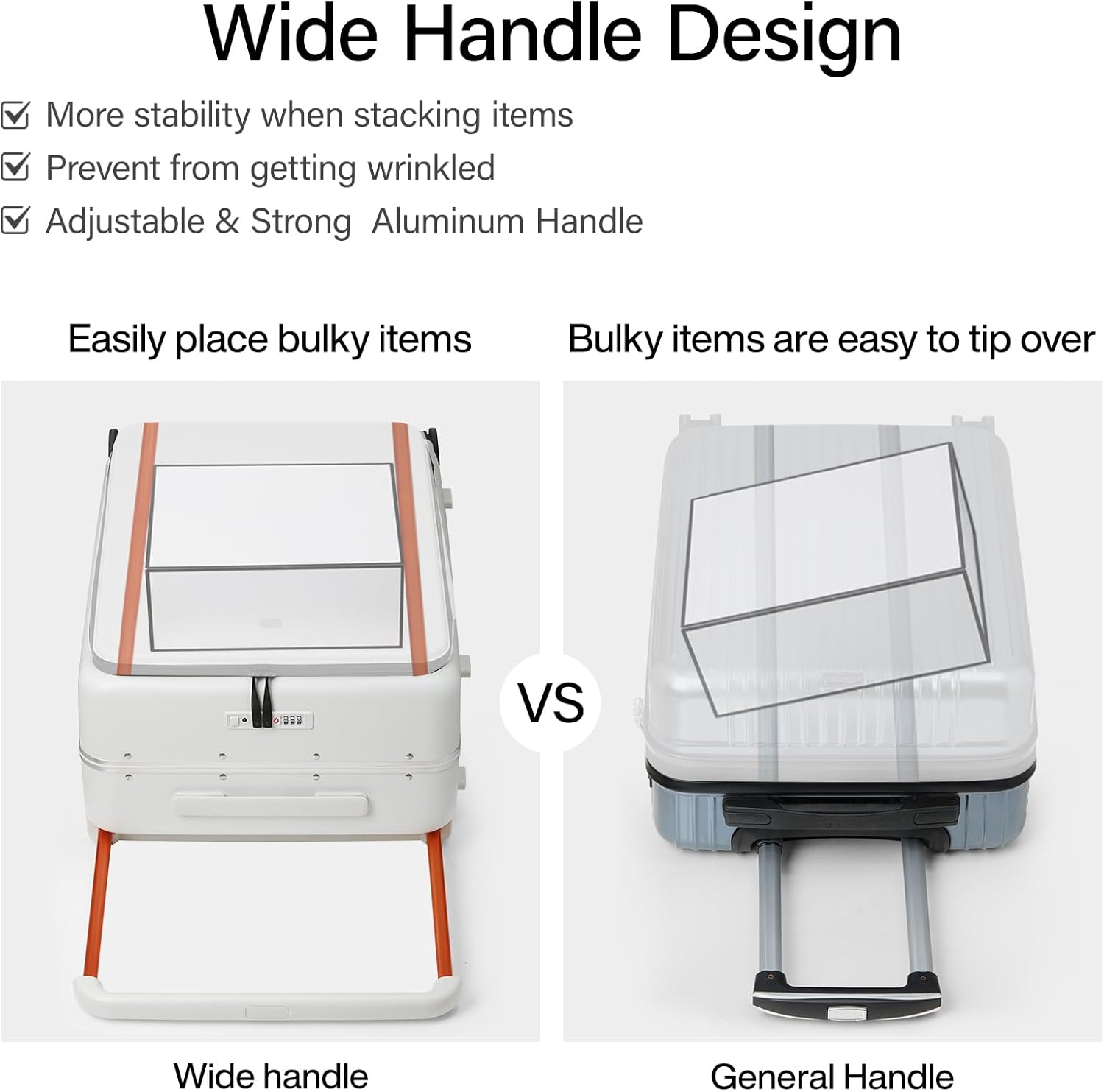 Detalle 2 de Hanke Top Opening Carry On Luggage (20 Inch, 40L) — All-PC Hard Shell with Spinner Wheels and TSA-Approved Locks (Grey)