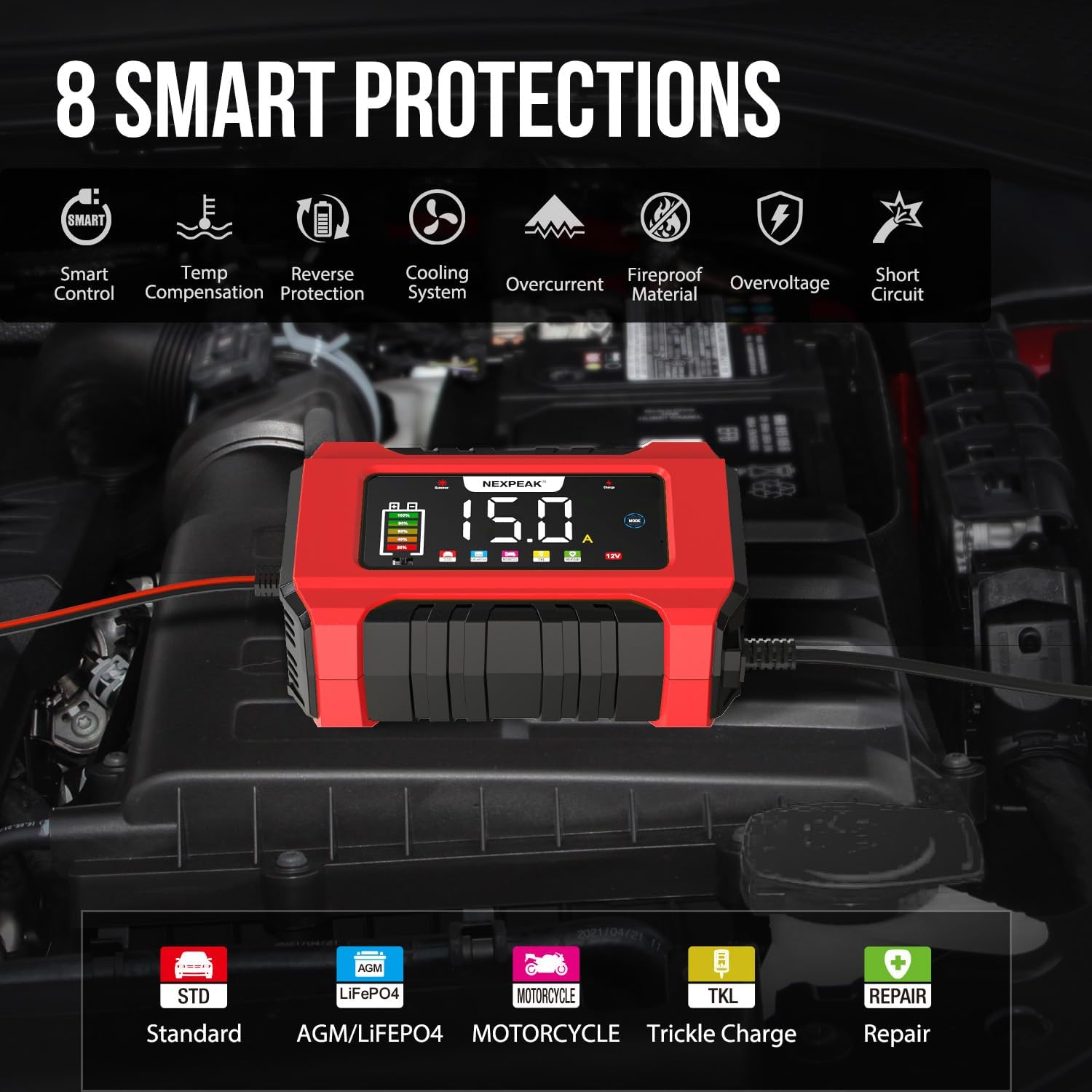 Thumbnail 4 de 15A Car Battery Charger 12V/24V
