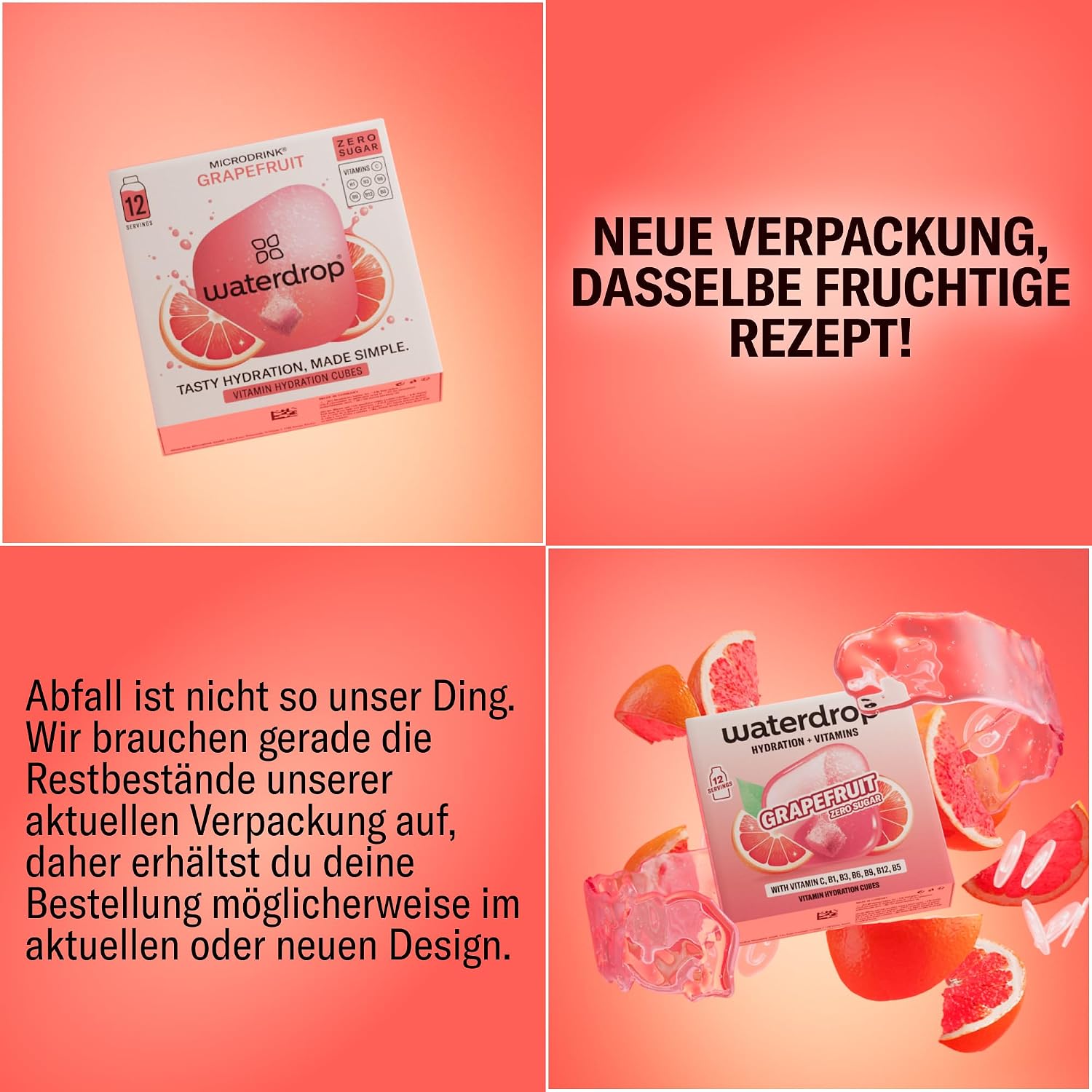 Detalle 2 de waterdrop Tropische Früchte Set 48 Würfel