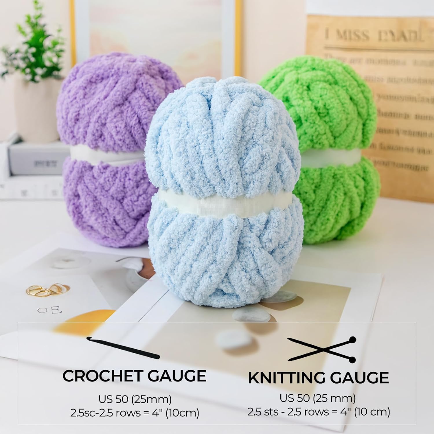 Thumbnail 1 de HouseABC jumbo chenille yarn, 8-pack
