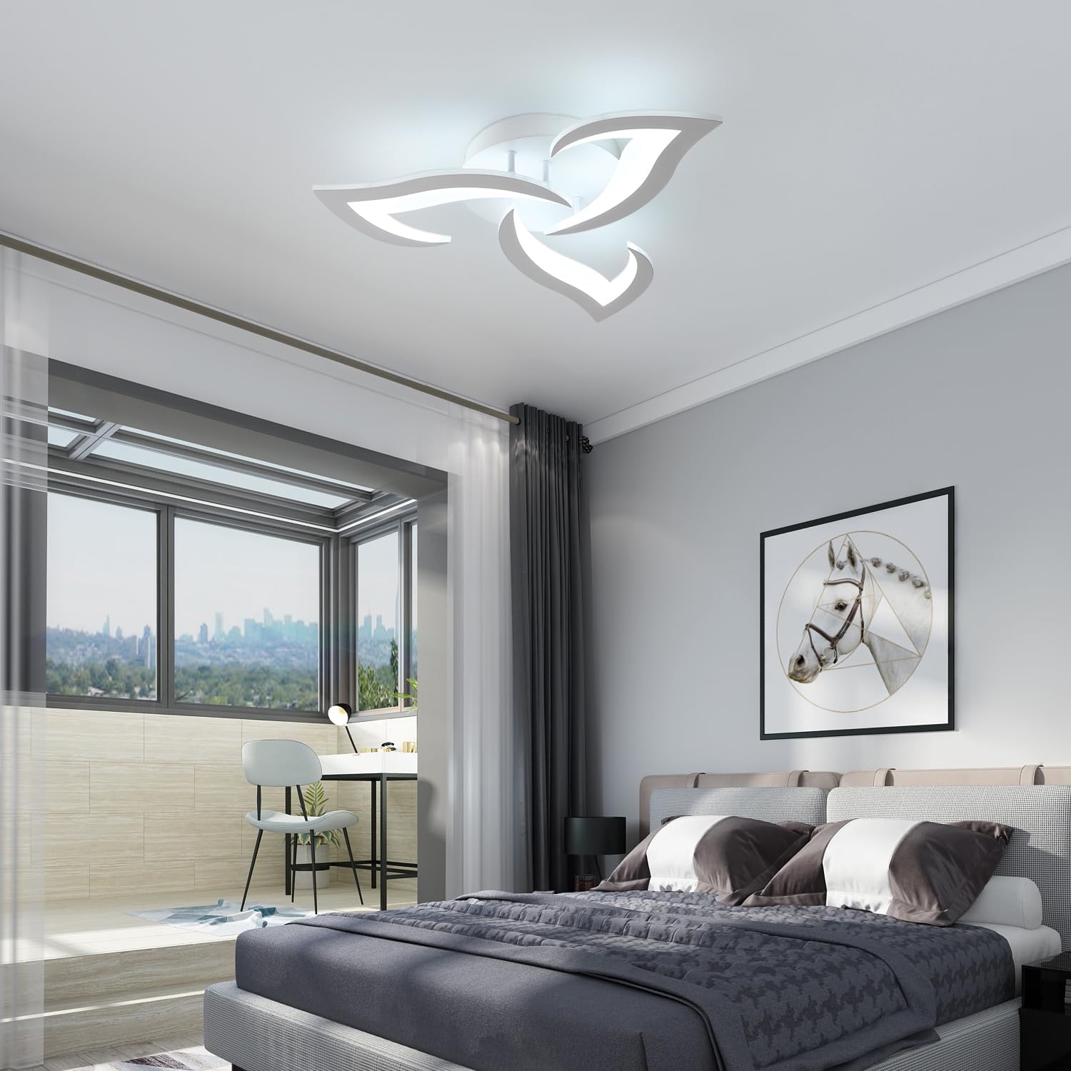 Thumbnail 11 de Comely Lampara de Techo LED Flor 58cm, Luz Fría 6500K