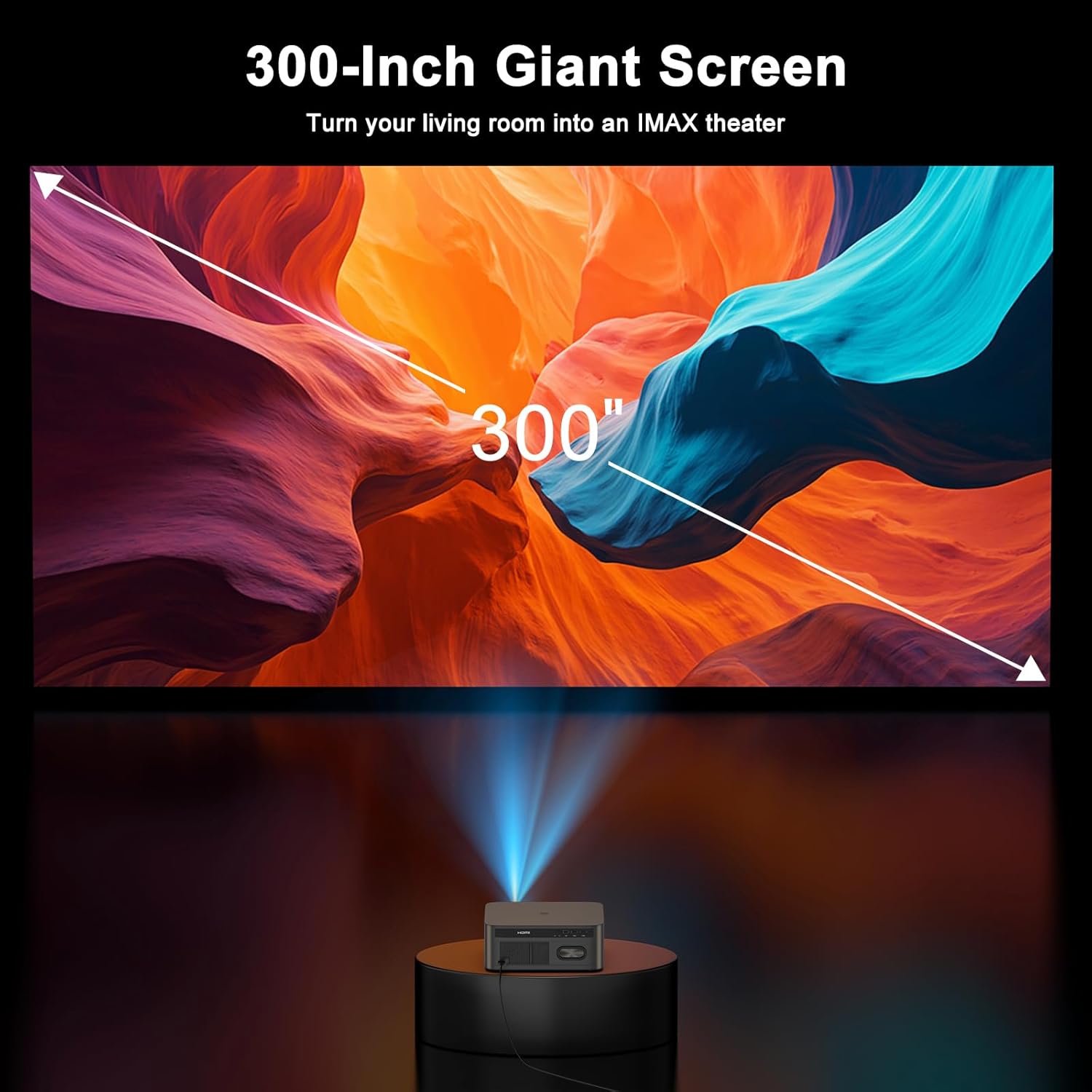 Thumbnail 6 de HAPPRUN KC7 PRO Outdoor Projector (2500 ANSI Lumens) with Built-in Streaming, 4K Decoding, Dolby Audio, Wi‑Fi 6 & Bluetooth 5.2