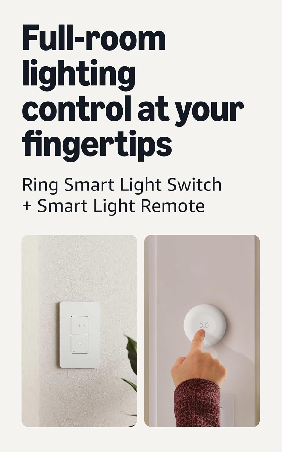 Detalle de Ring Smart Light Switch with Smart Light Remote for Overhead Lights